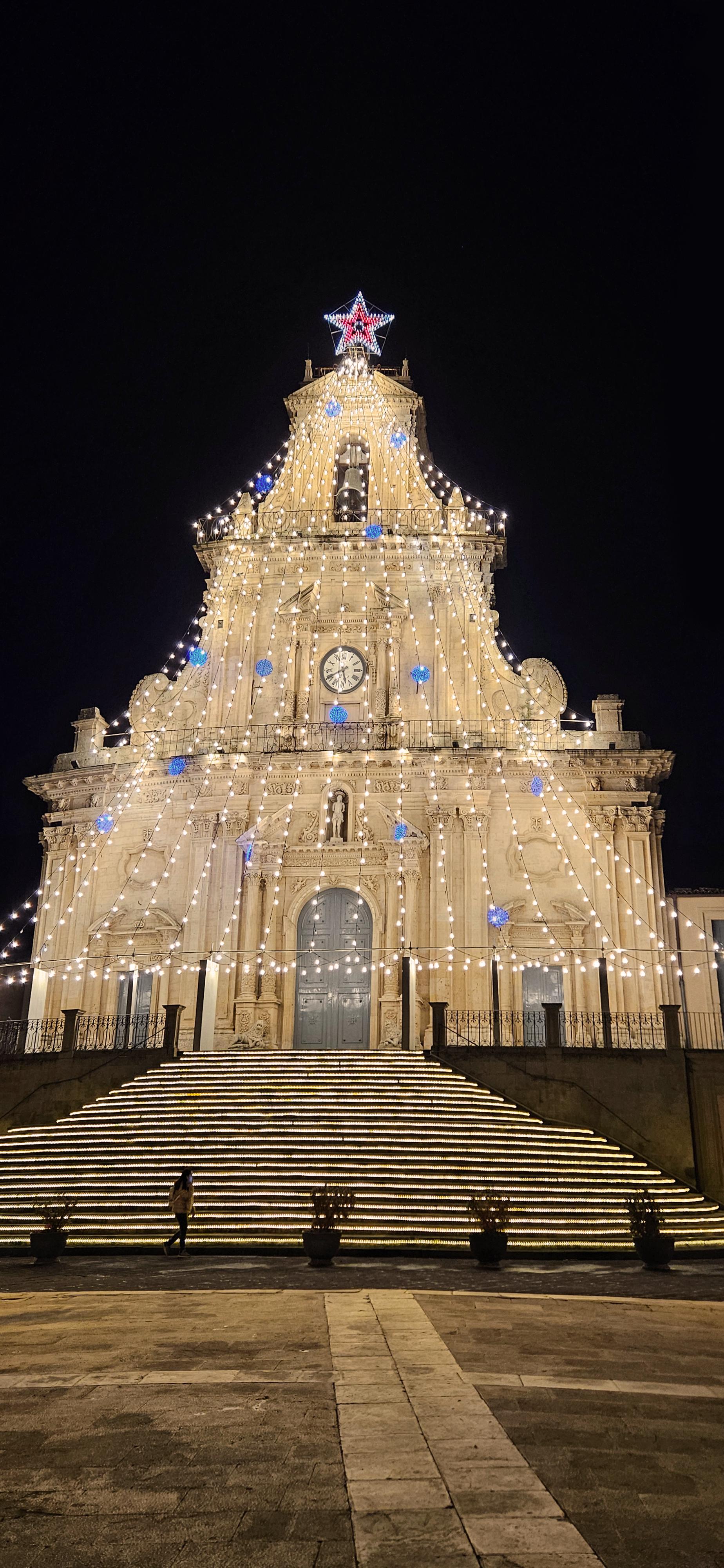 Stunning St. Sebastian Church in Palazzolo Acreide at Christmas