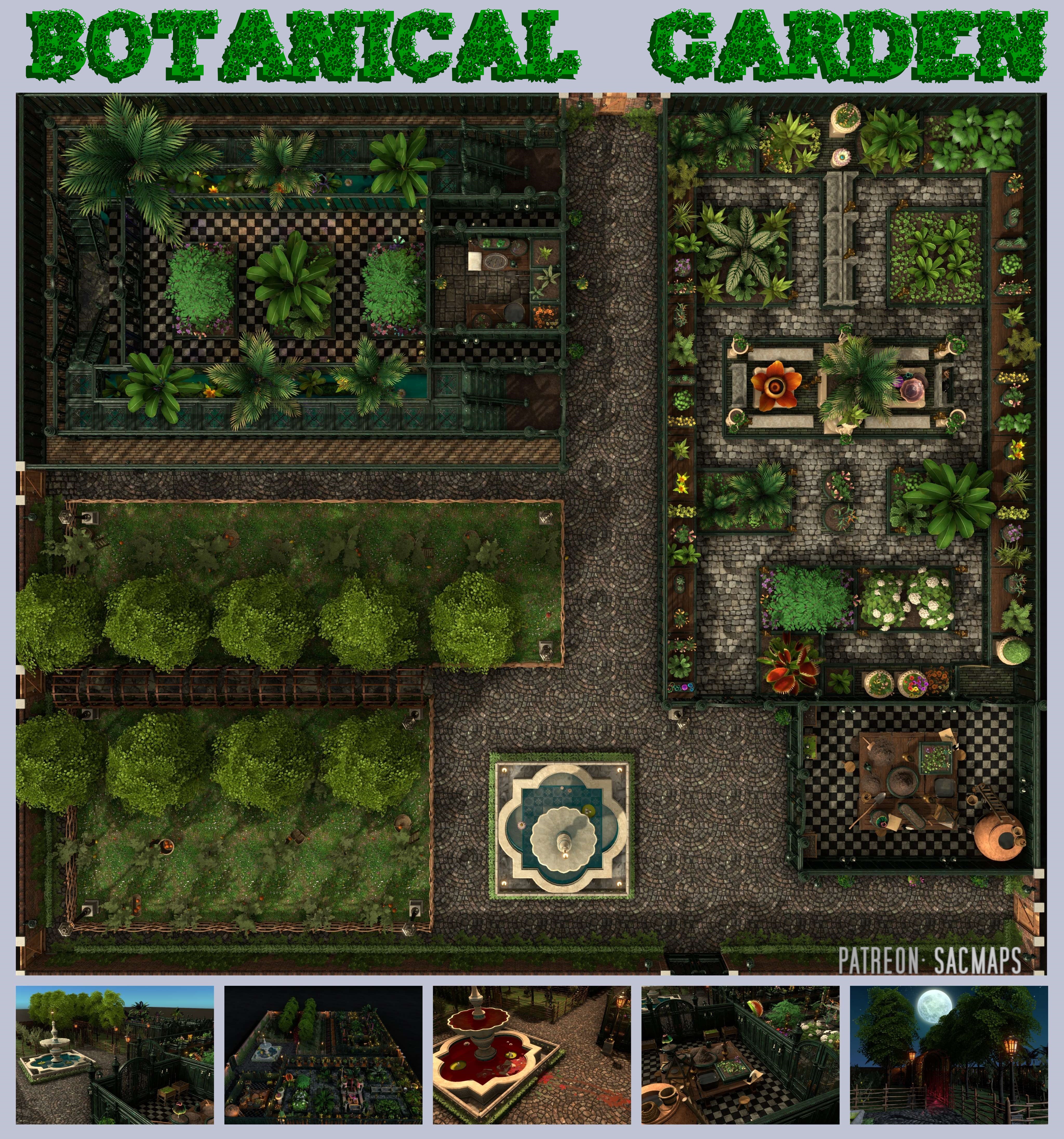 Explore Meadowhill Botanical Gardens - Free DnD / TTRPG Maps Available