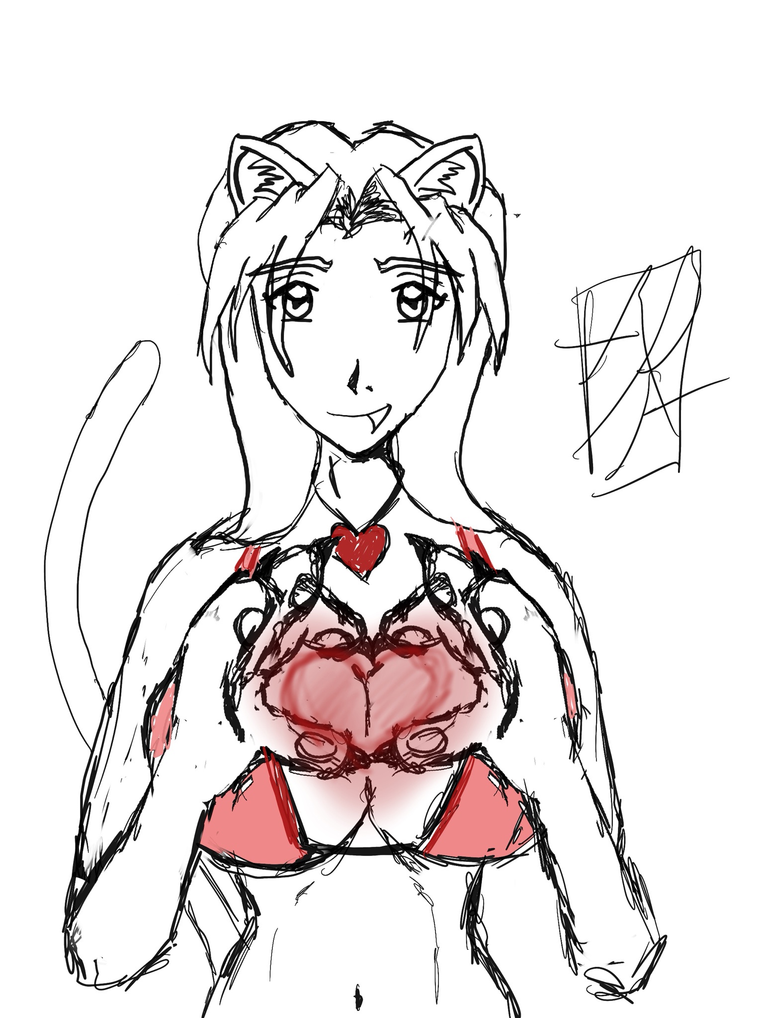 Day 194 of drawing big titty catgirls in search of my cosplay waifu: Valentine’s Edition.