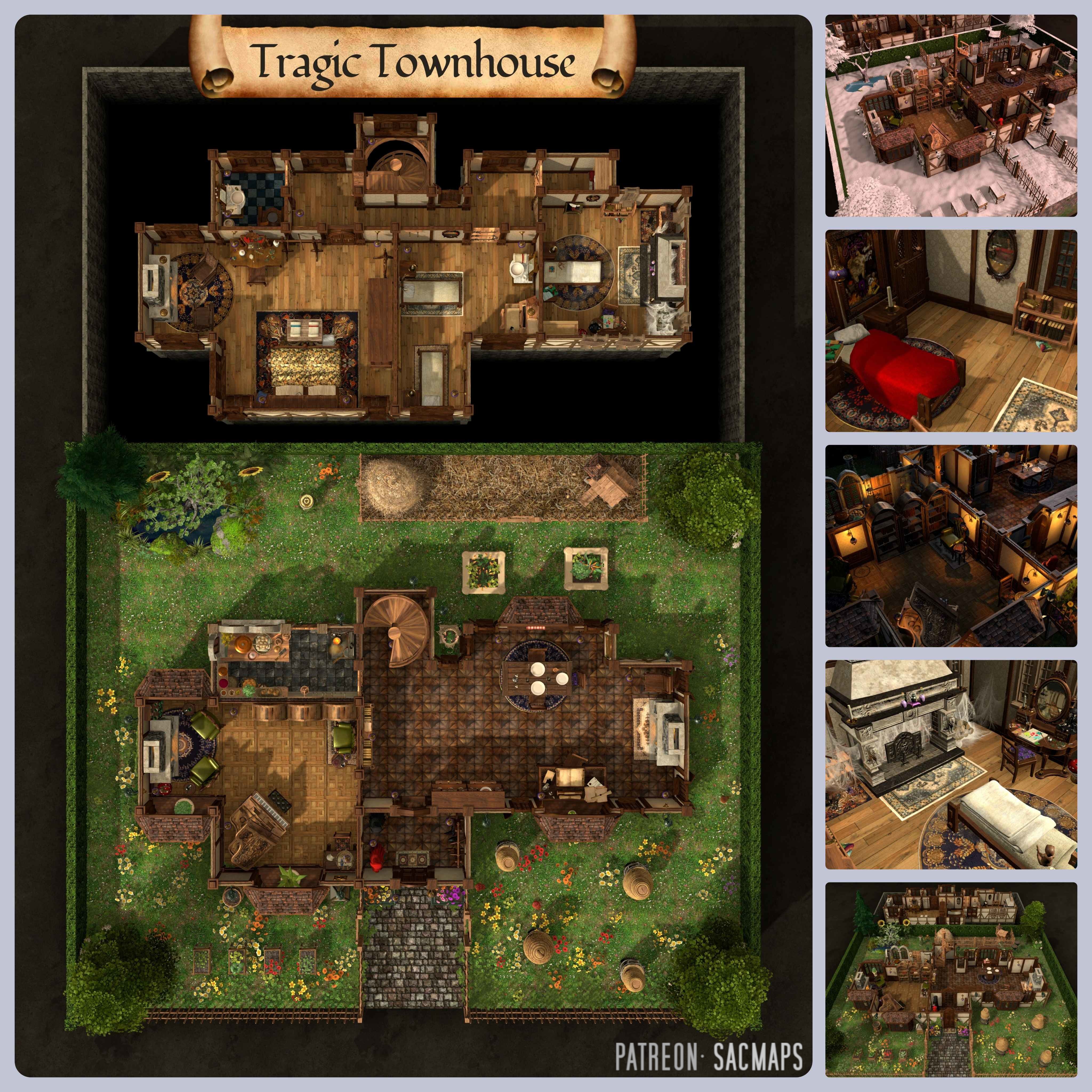 The Heartbreaking Story of the Townhouse: Free DnD and TTRPG Maps