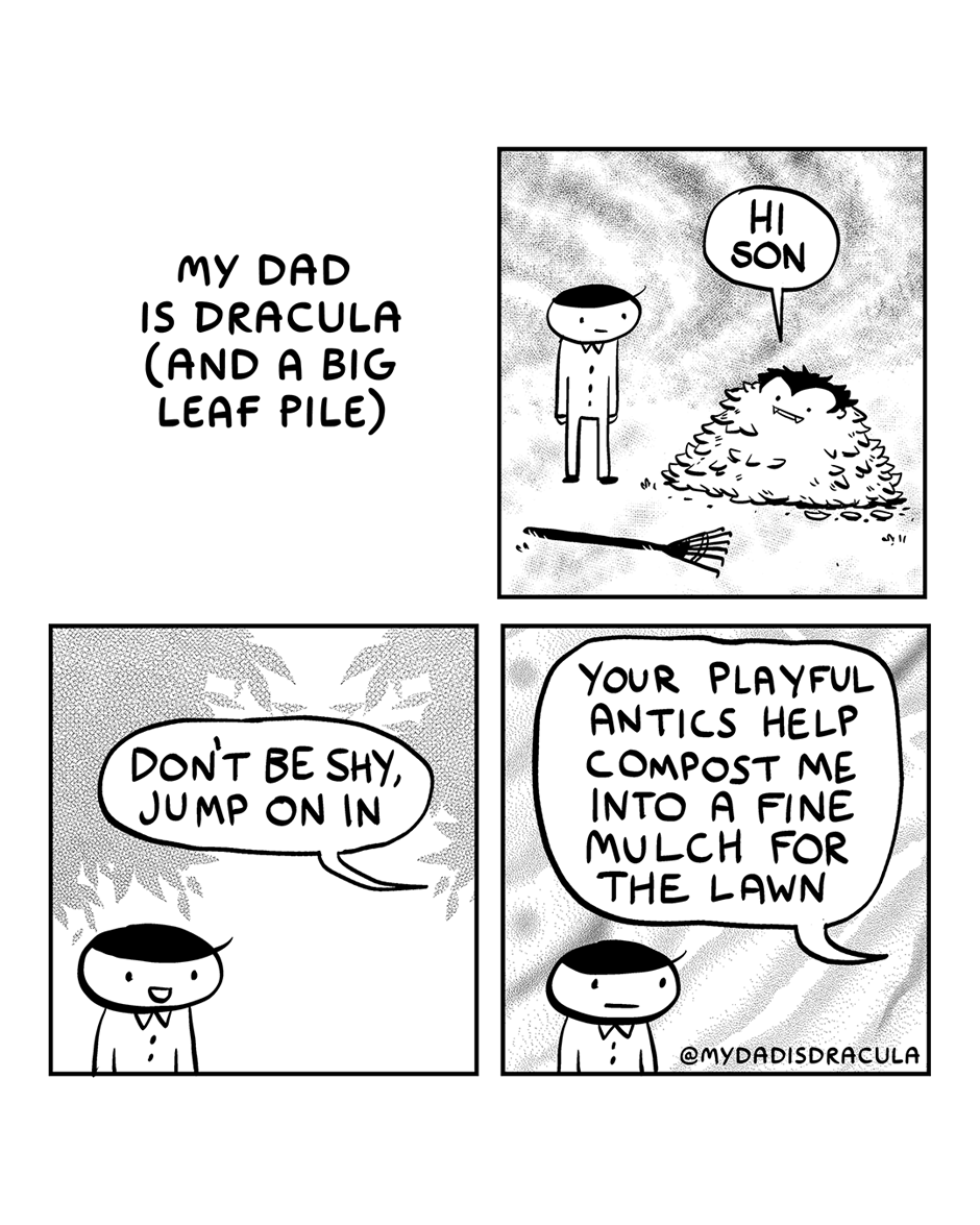 My Dad: The Real-Life Dracula in a Leaf Pile