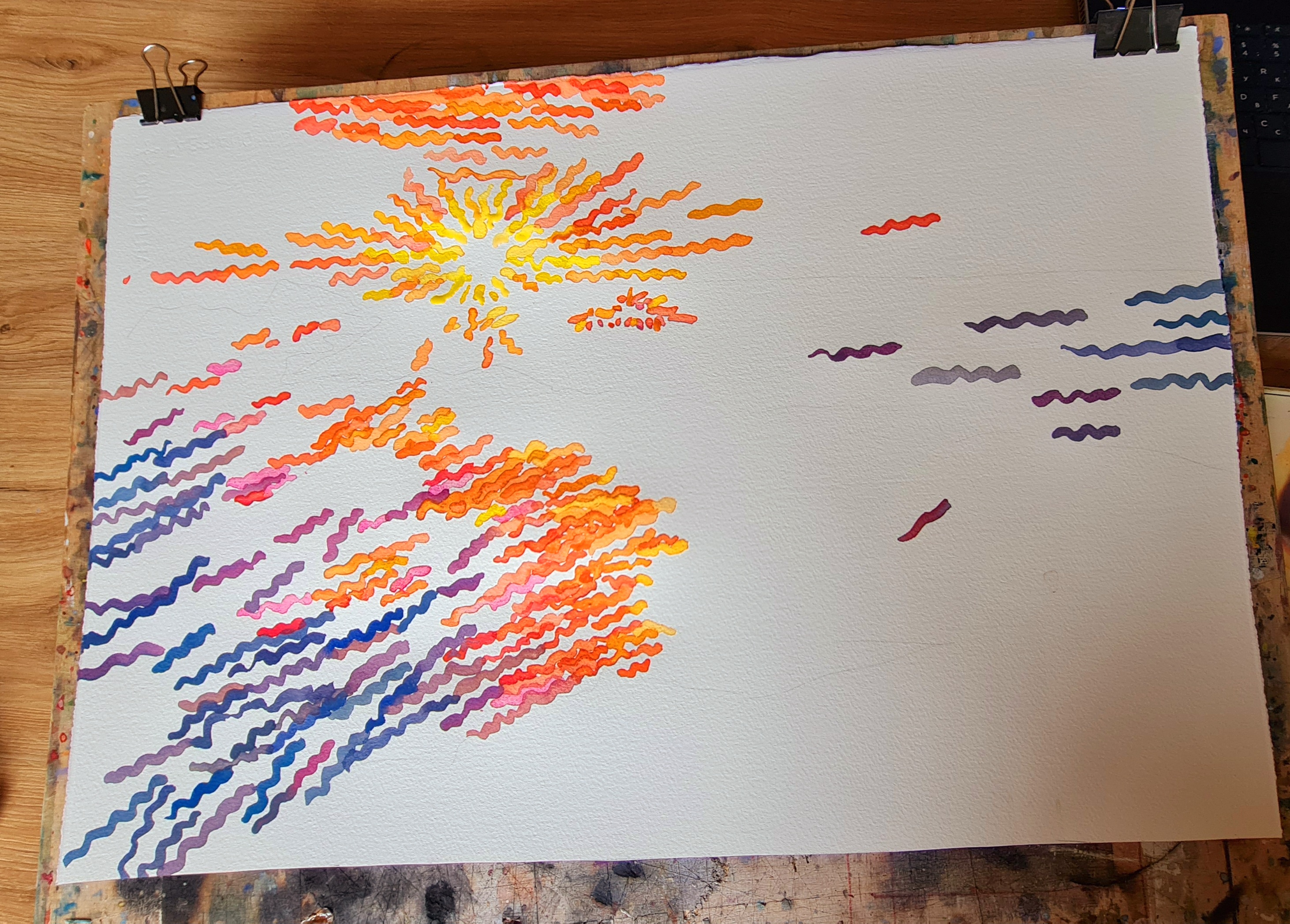 The Beautiful Stages of a Mountain Sunset Painting