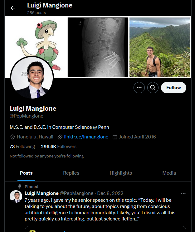 Luigi Mangione's Twitter Account is Back in Action!