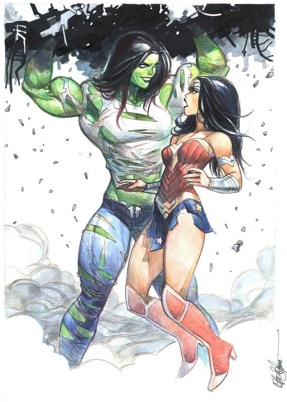 When She-Hulk Crosses Paths with Wonder Woman