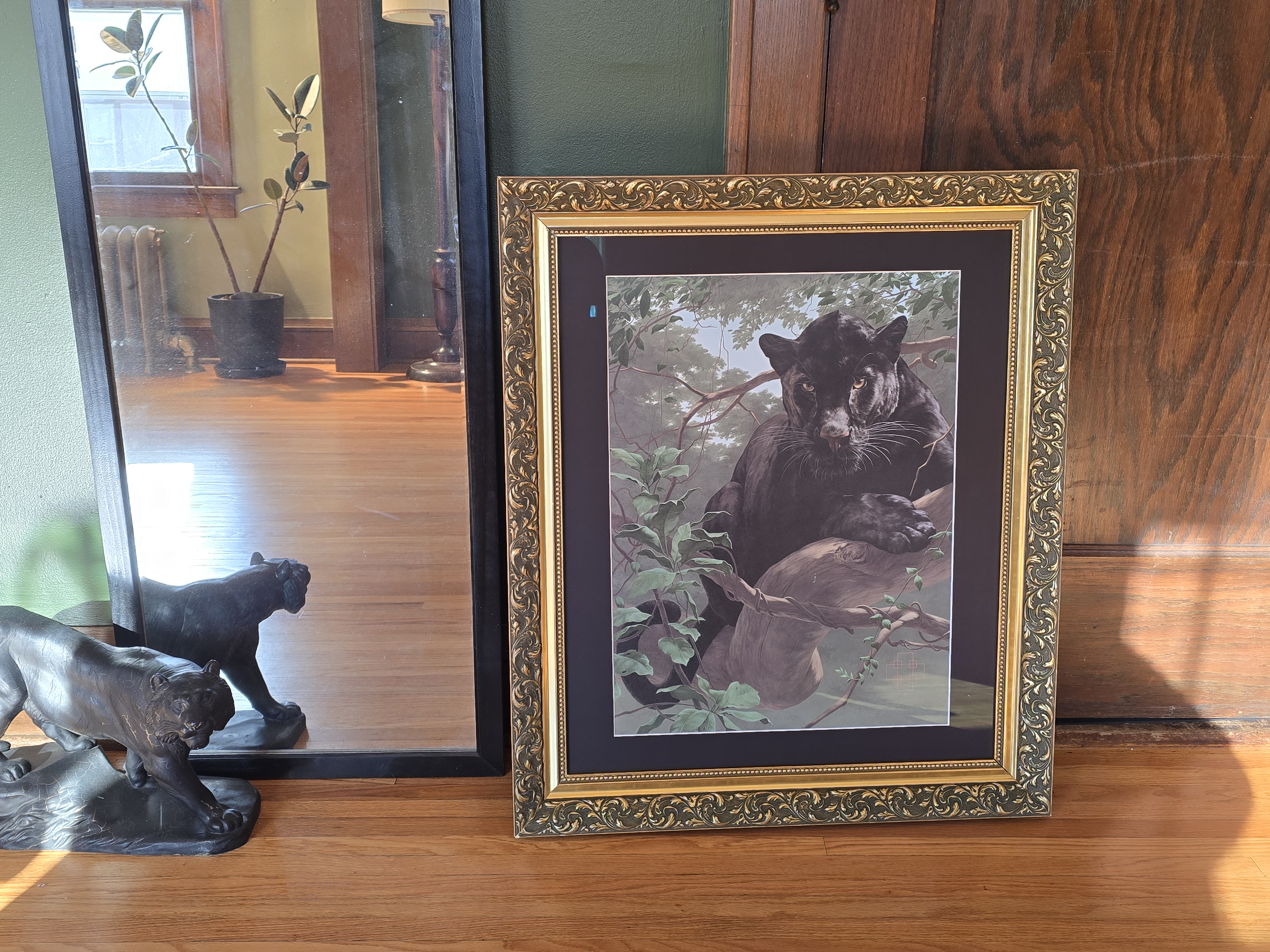 Adorable Panther Print Framed and Ready to Shine!