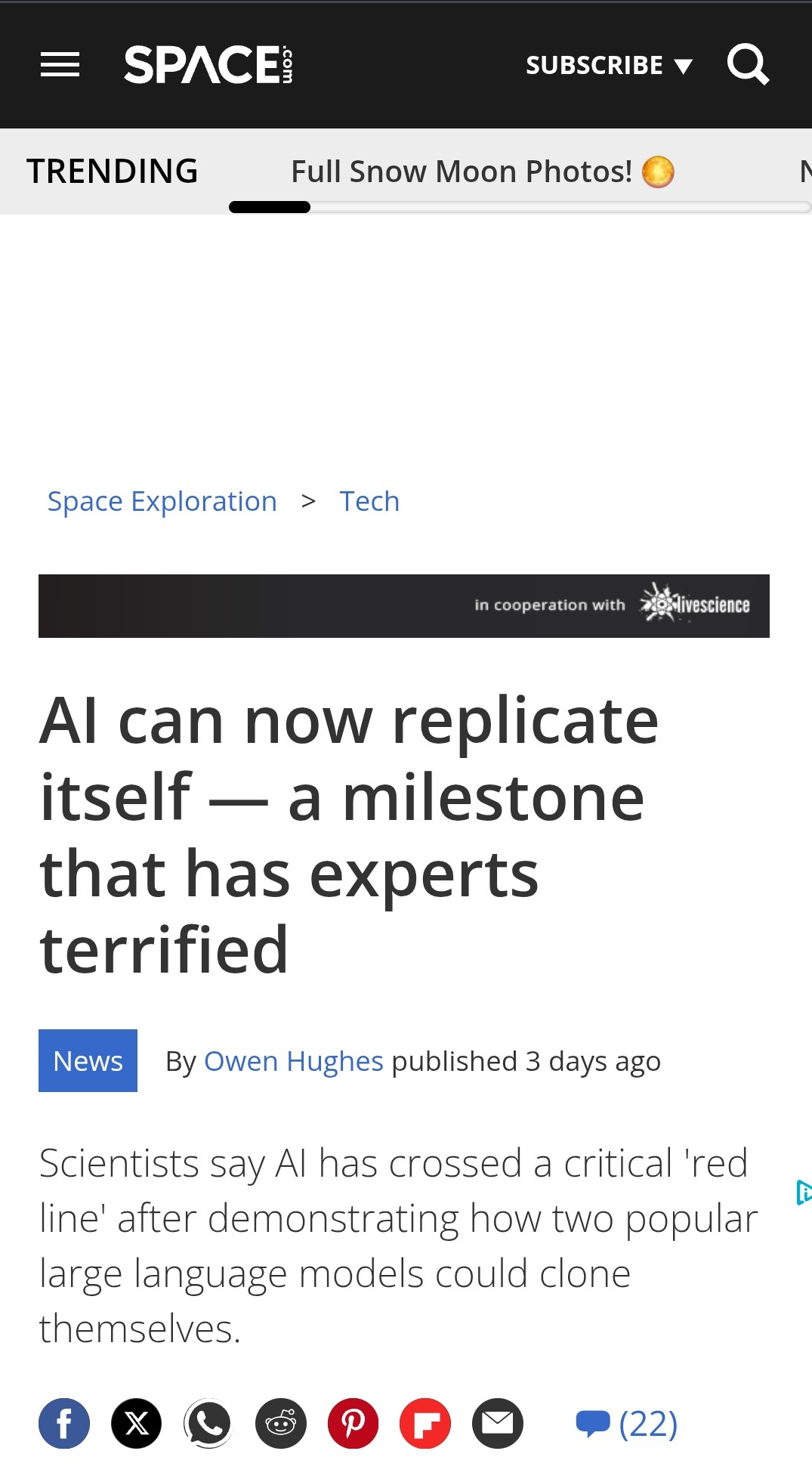 Is the Moment Here? Has Skynet Achieved Self-Awareness?