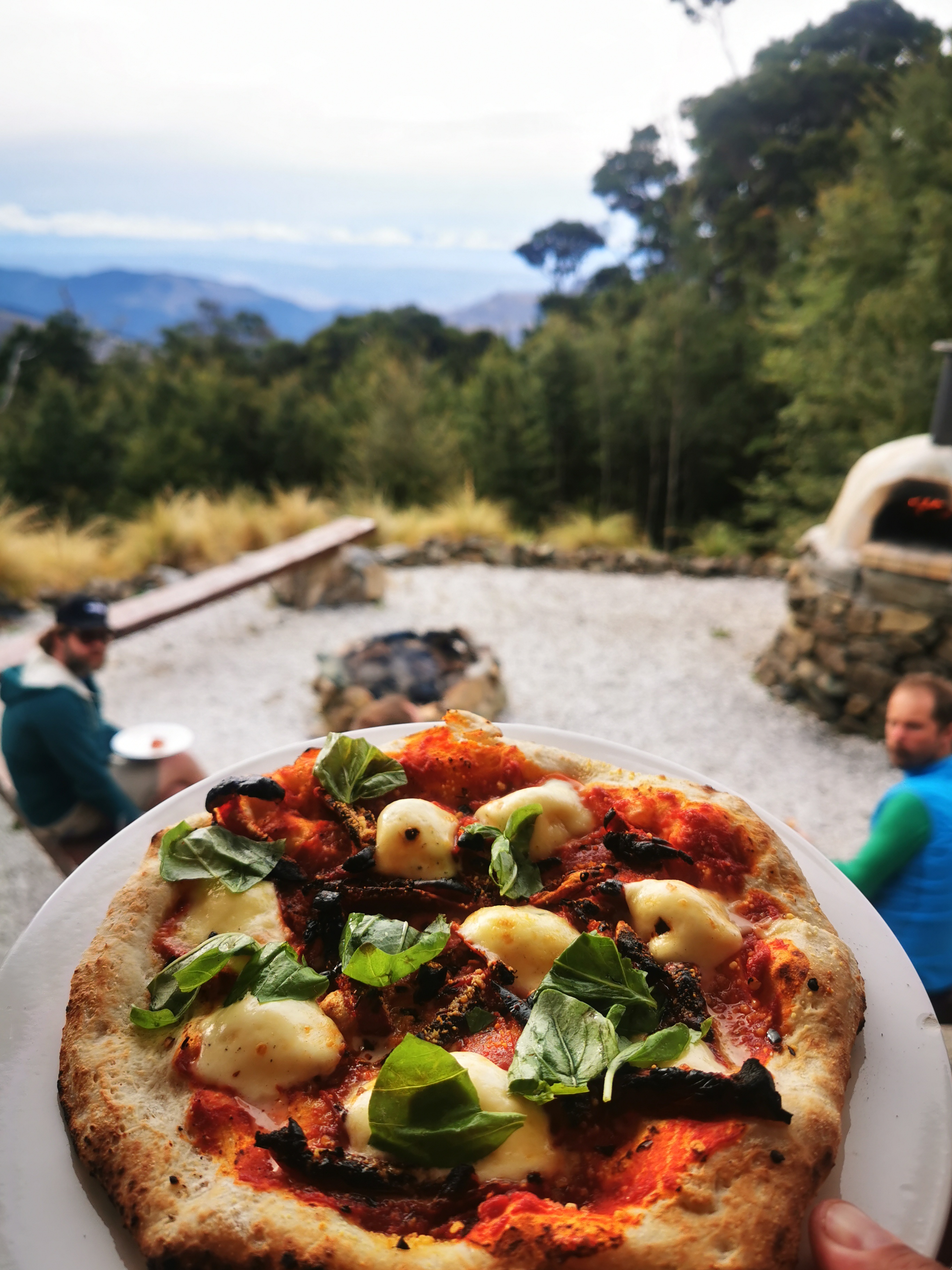 Enjoying Pizza with a Breathtaking View