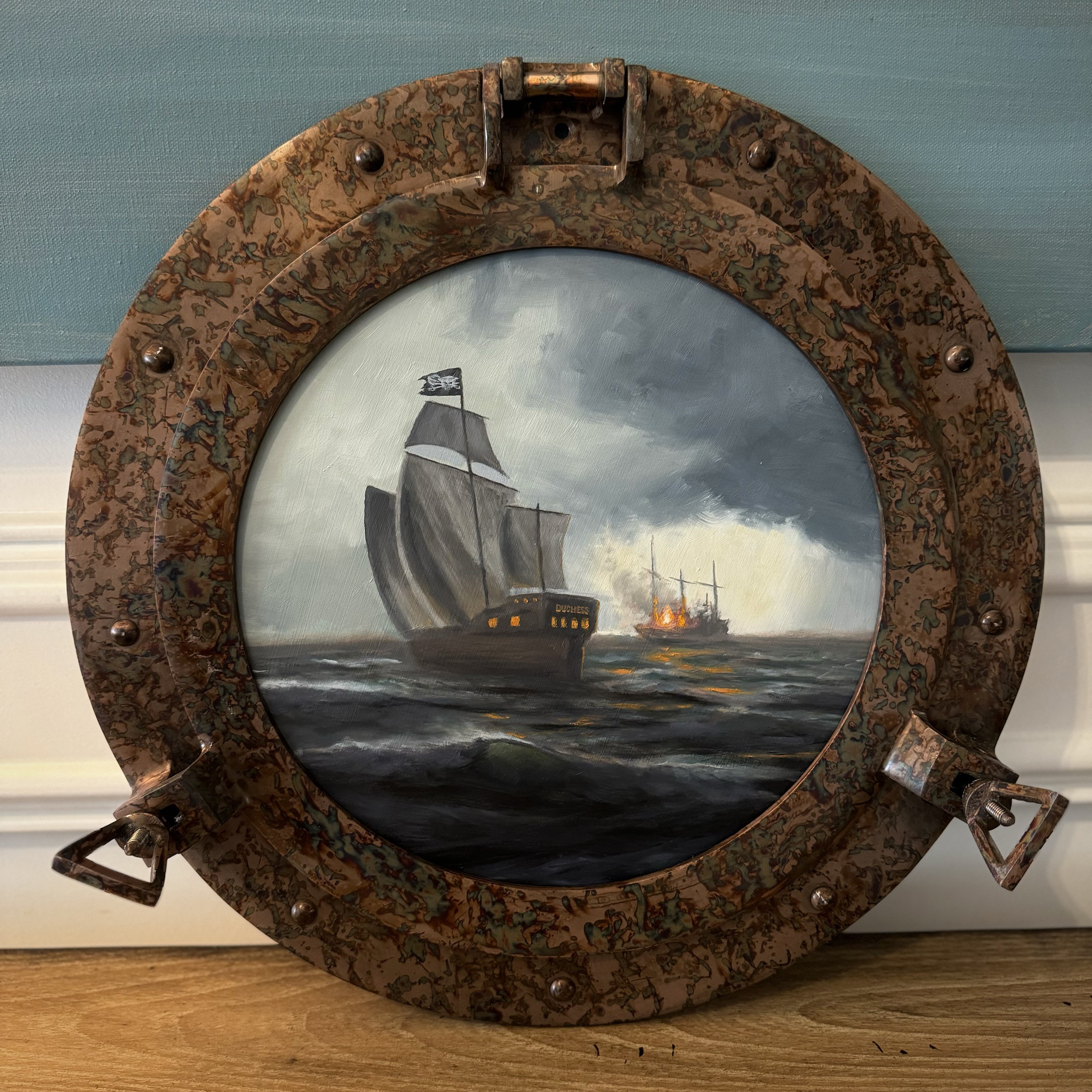 Behold my pirate ship porthole painting!
