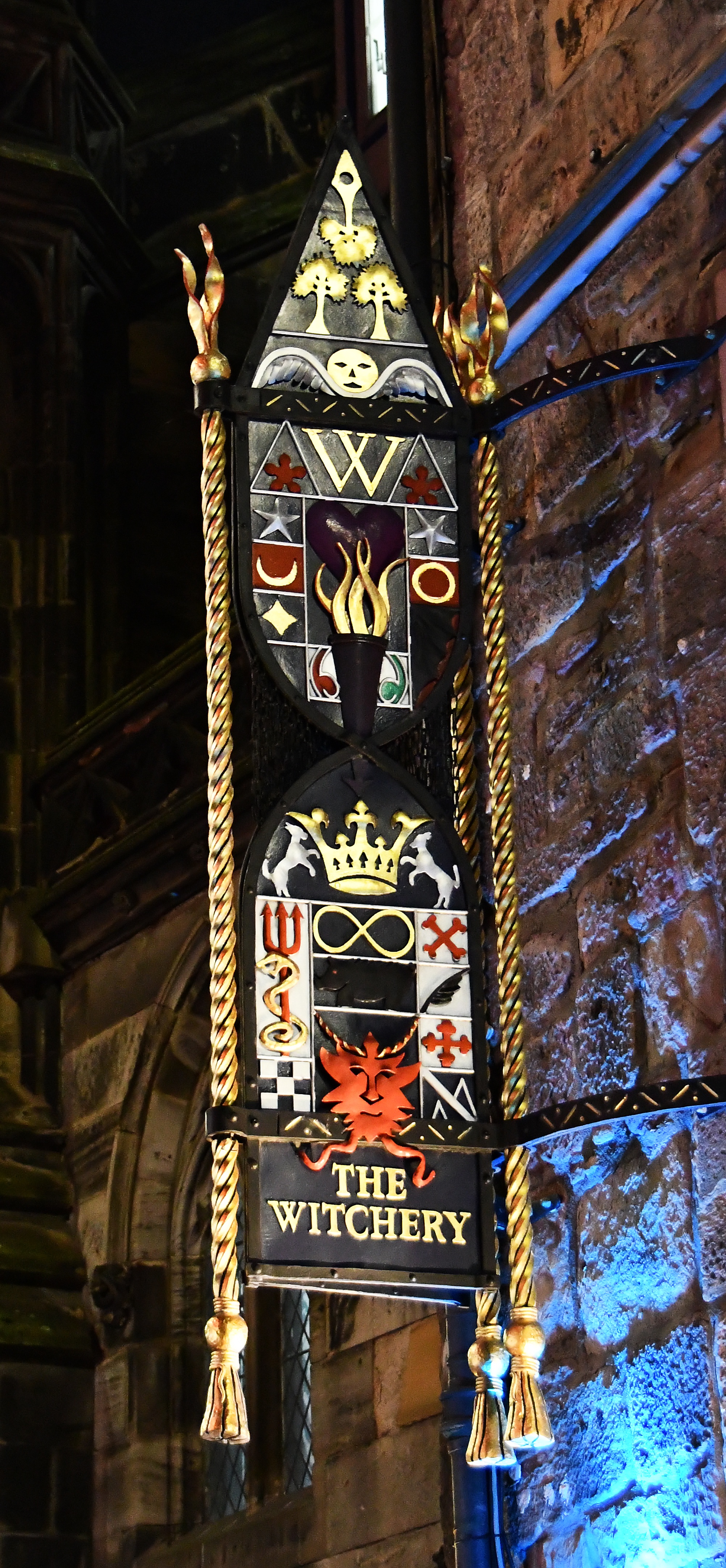 Charming signage for The Witchery in Edinburgh