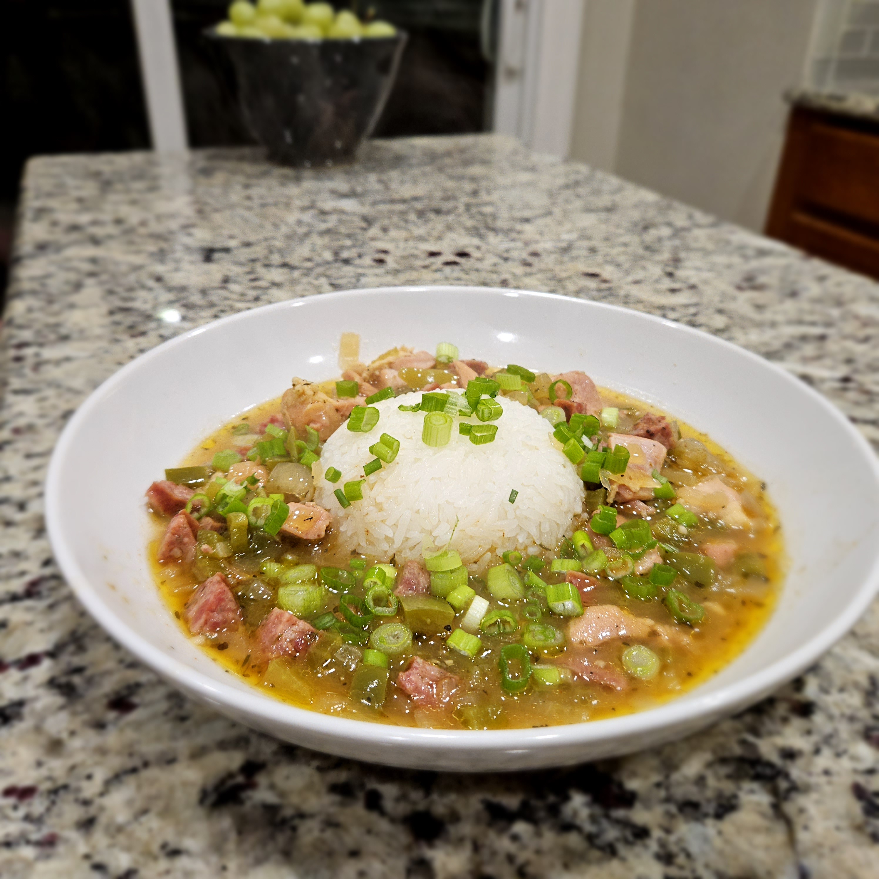 Savoring a delicious gumbo for dinner tonight!