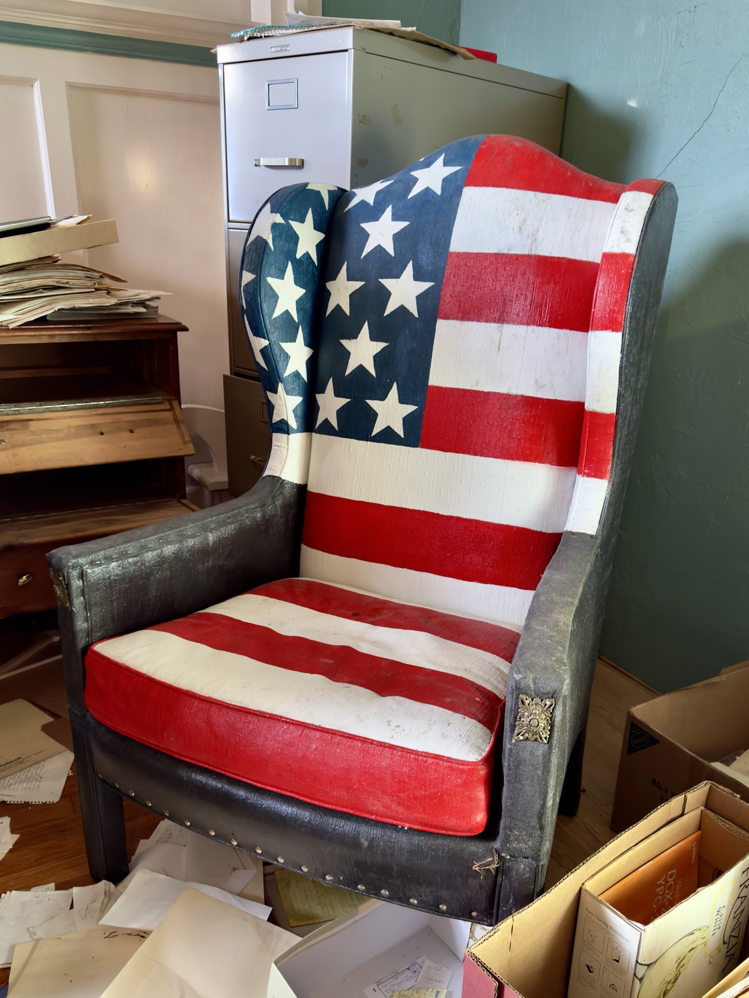 Discovered This Hand-Painted Chair in an Abandoned Artist's House in Dayton, Ohio