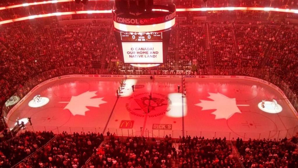 A proud Canadian's view of Consol Energy Centre before the game begins—thanks, Pittsburgh!