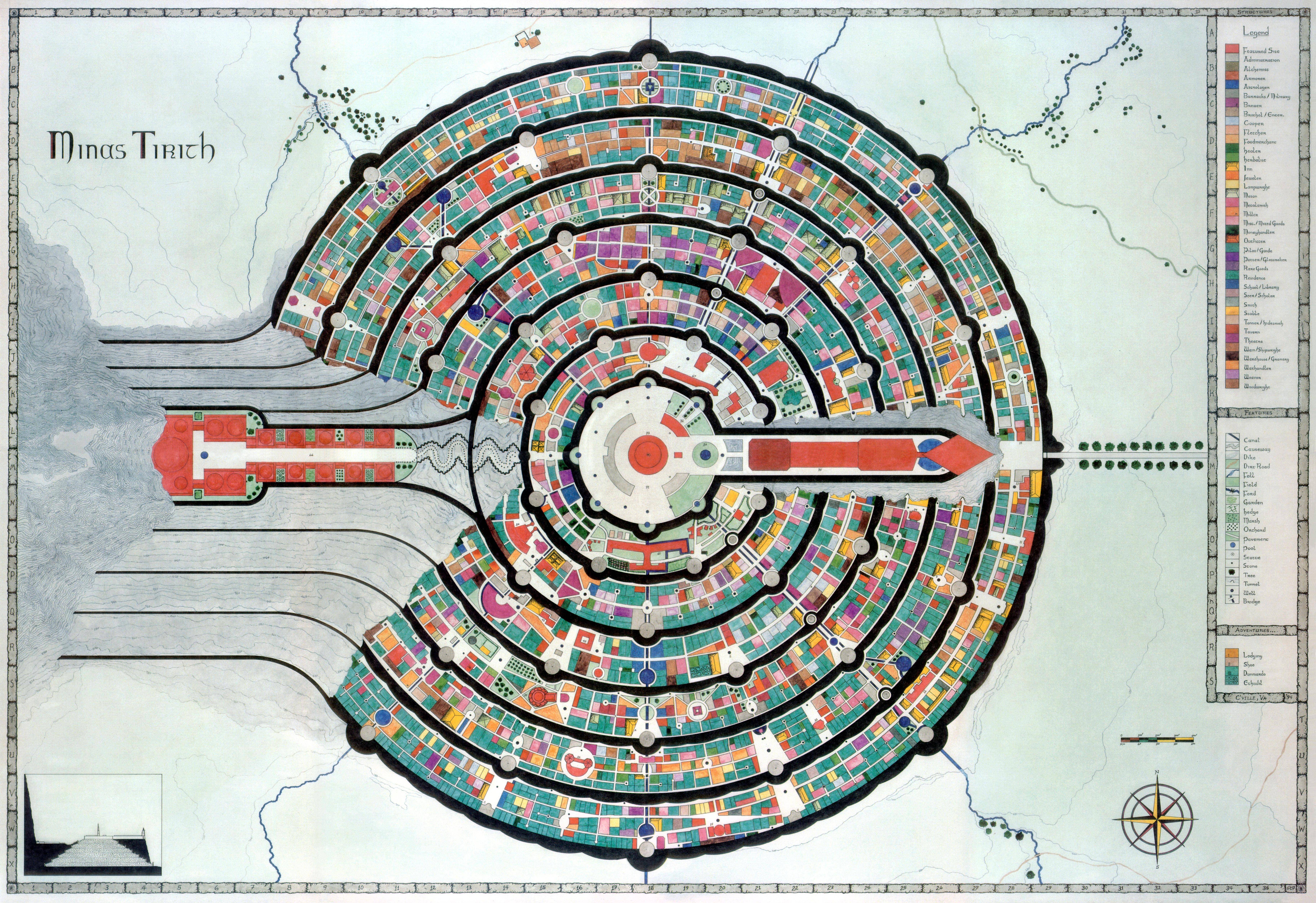 A Comprehensive Map of Minas Tirith