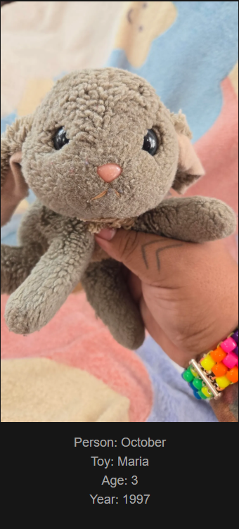 Day 838 - Join me in celebrating our cherished childhood toys at ww.saidtheskinhorse.com! Meet Maria, our latest addition!