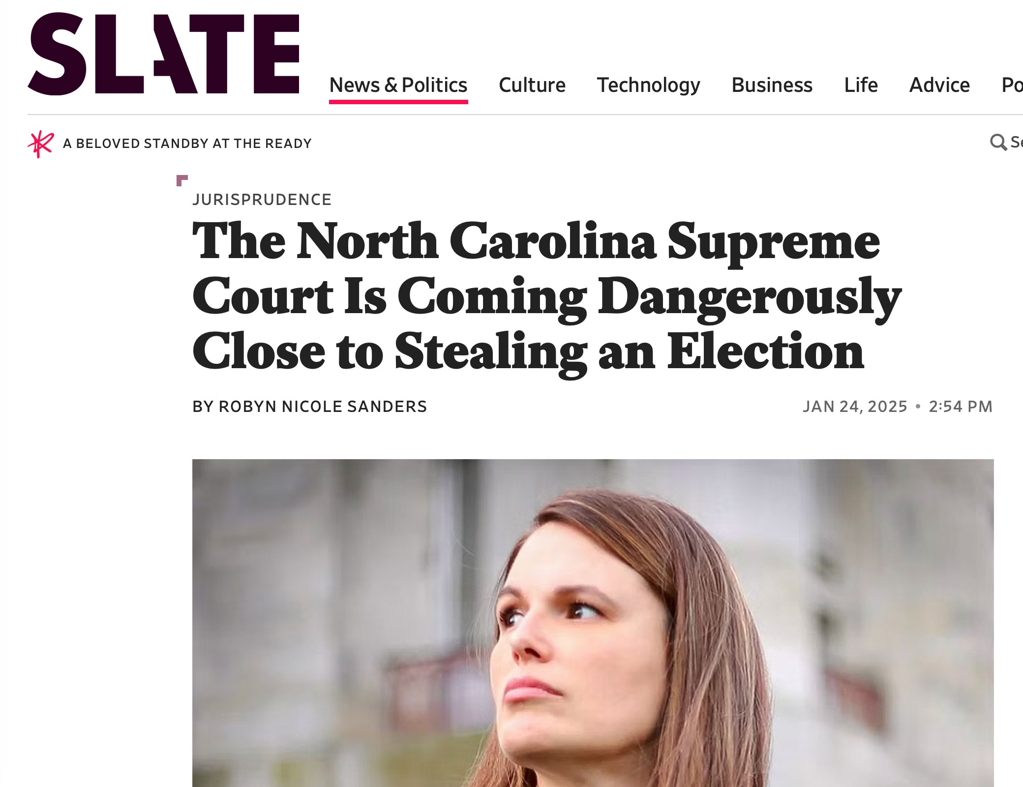 Slate: North Carolina Supreme Court's Troubling Path to Election Manipulation (Excerpt)