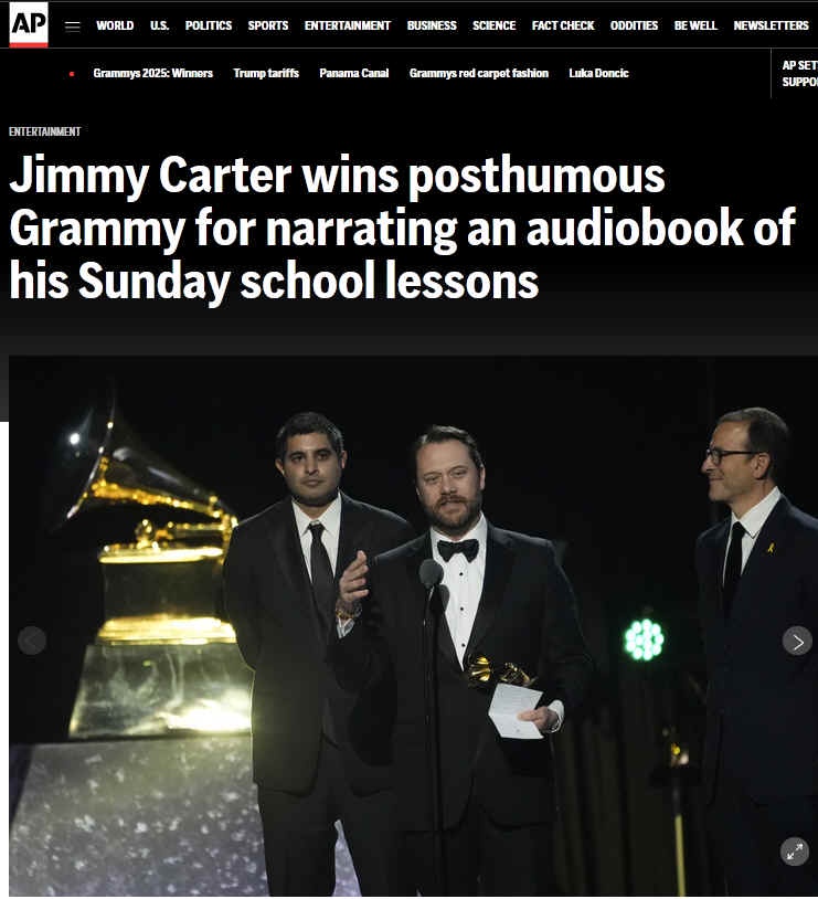 Jimmy Carter takes home the Grammy Award in 2025!