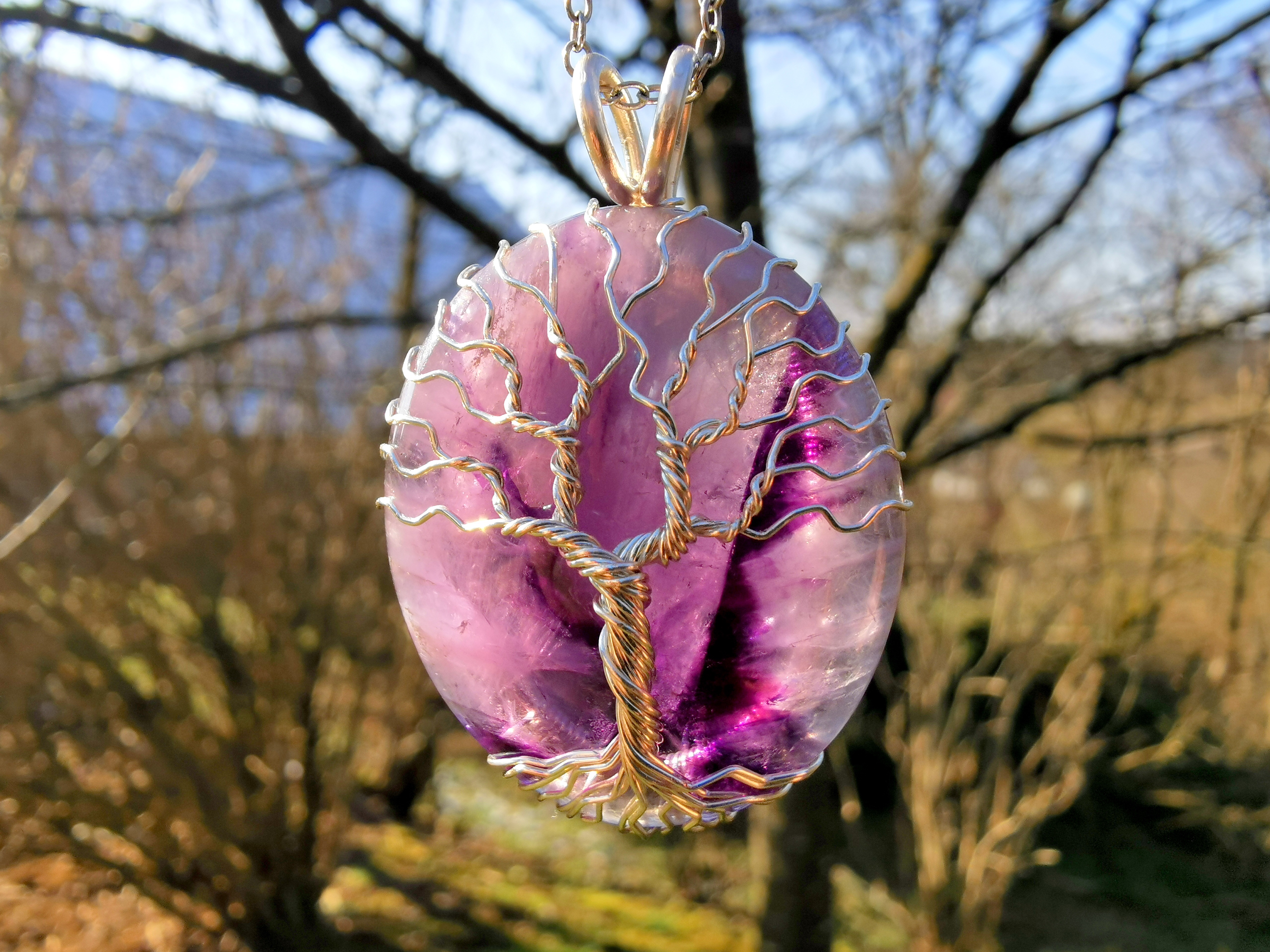 Crafted a Beautiful Tree Pendant with Amethyst