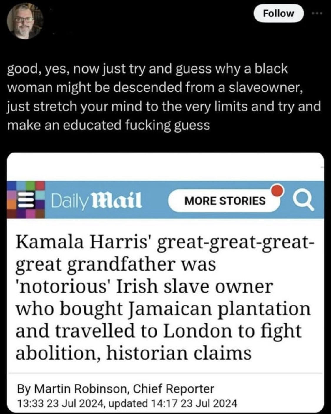 Oh look, suddenly there's concern about historical slavery...