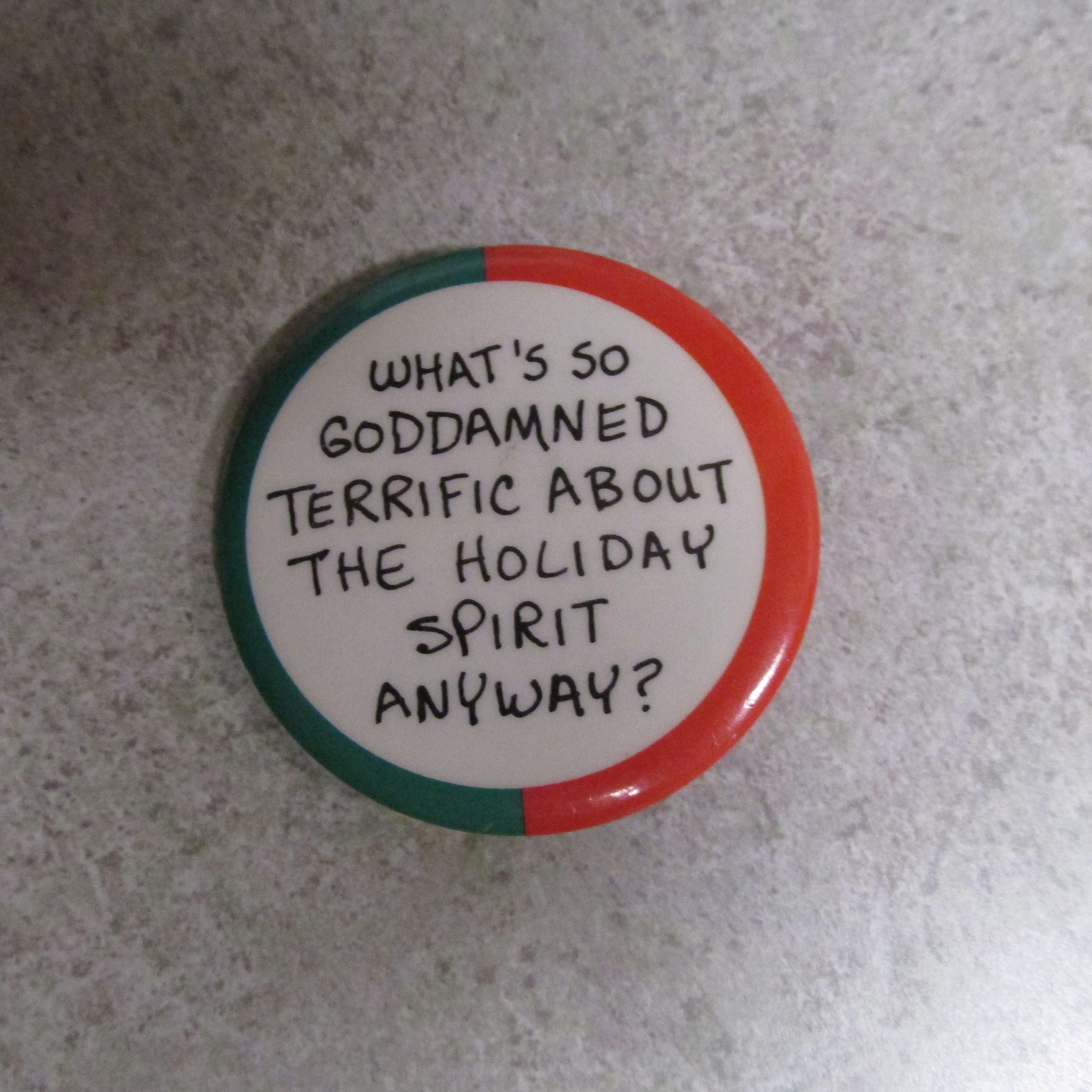 Ho ho ho! Celebrating 42 years of my holiday spirit lapel pin.