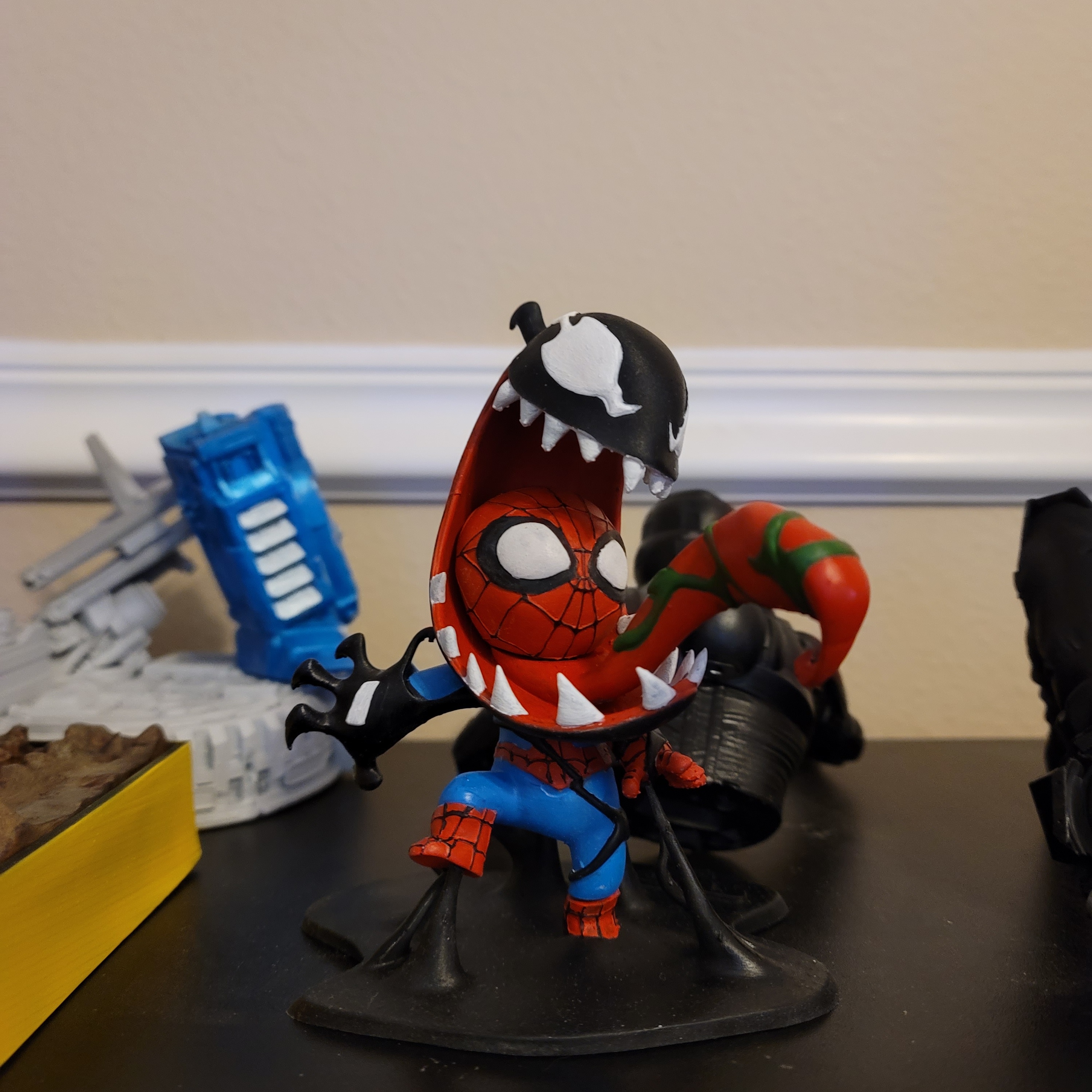 Chibi Spider Venom Takes Charge with Gizmo Duck