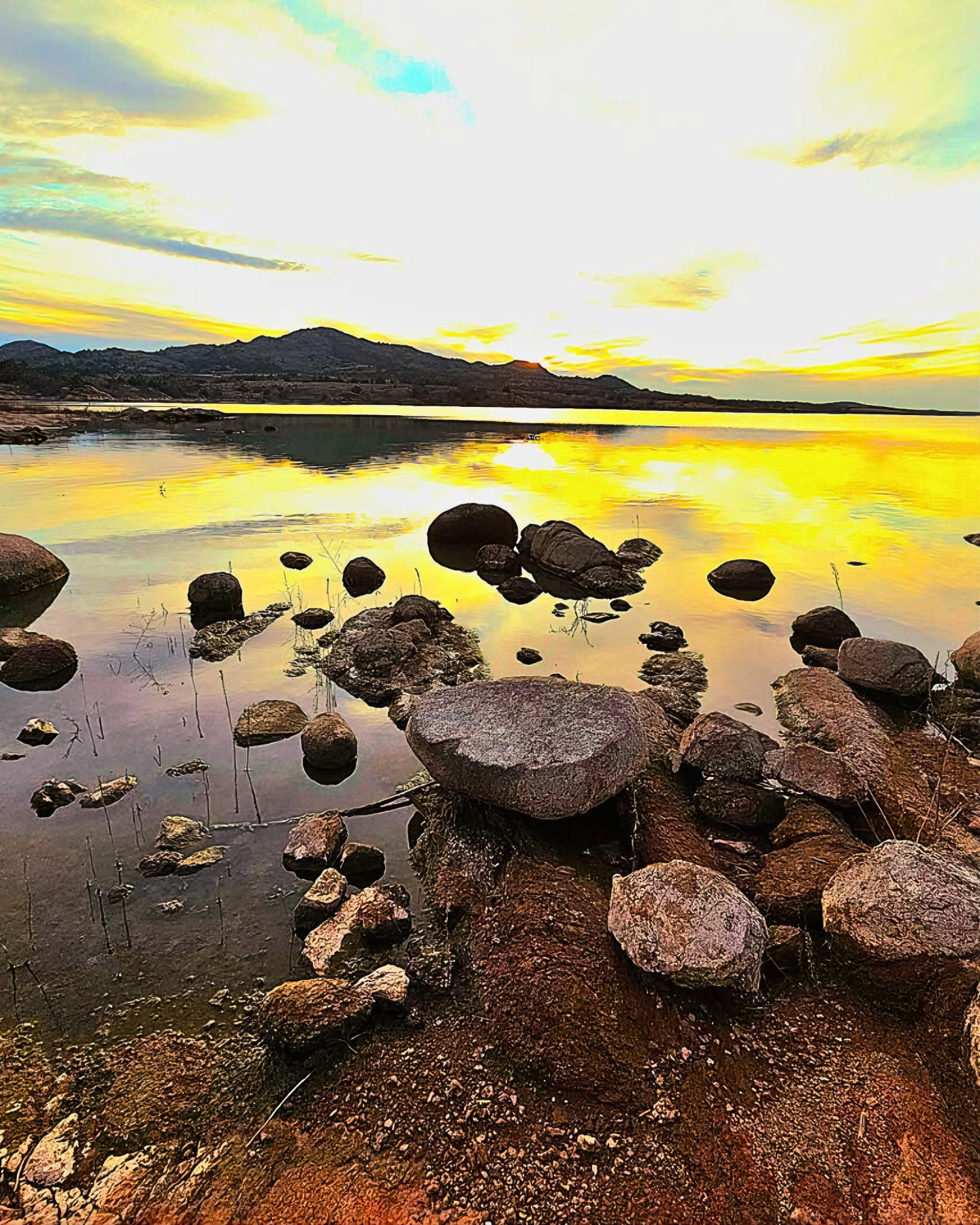 What Could Be More Serene Than a Golden Lake at Sunset?