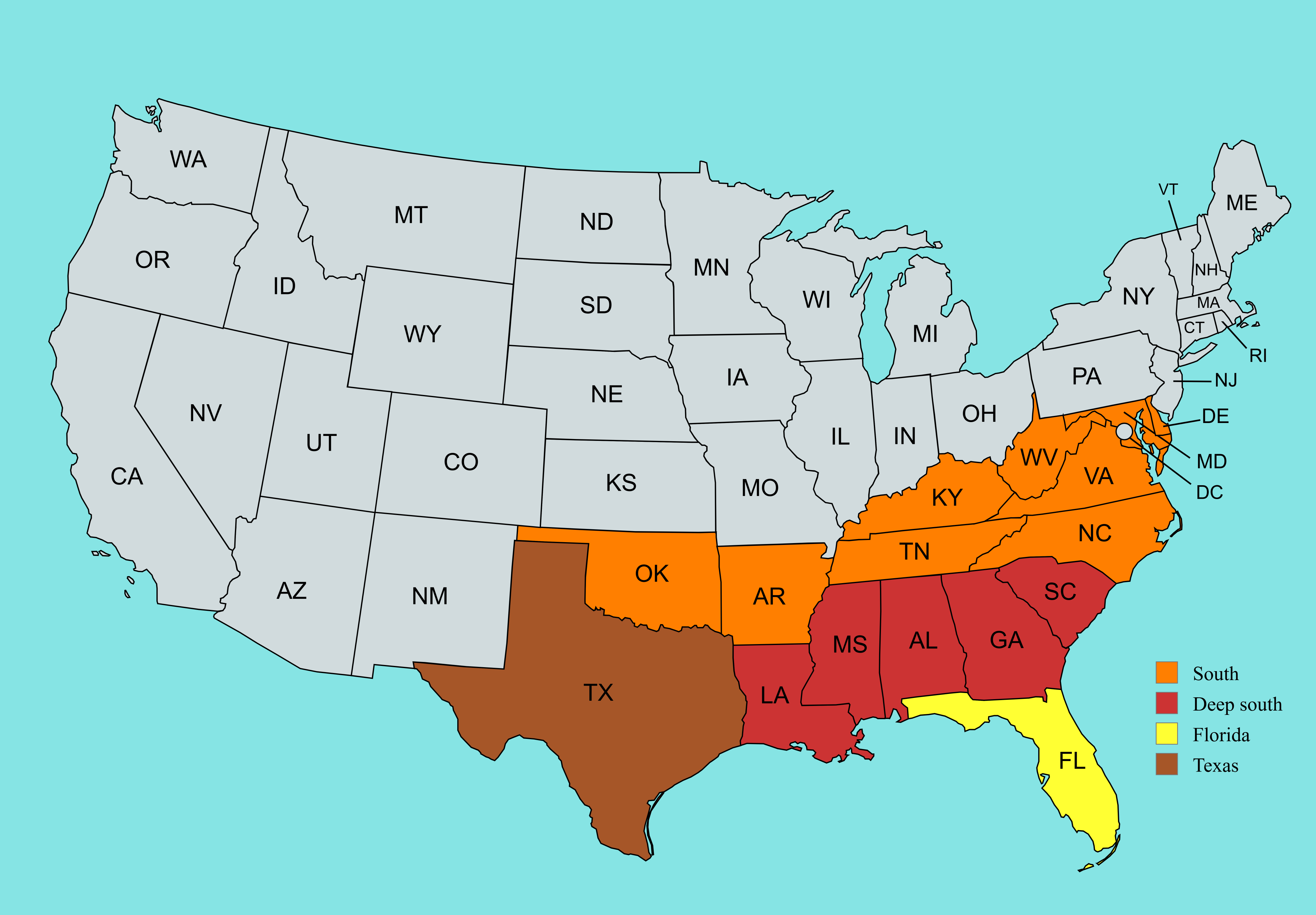 My Take on the Subregions of the Southern US