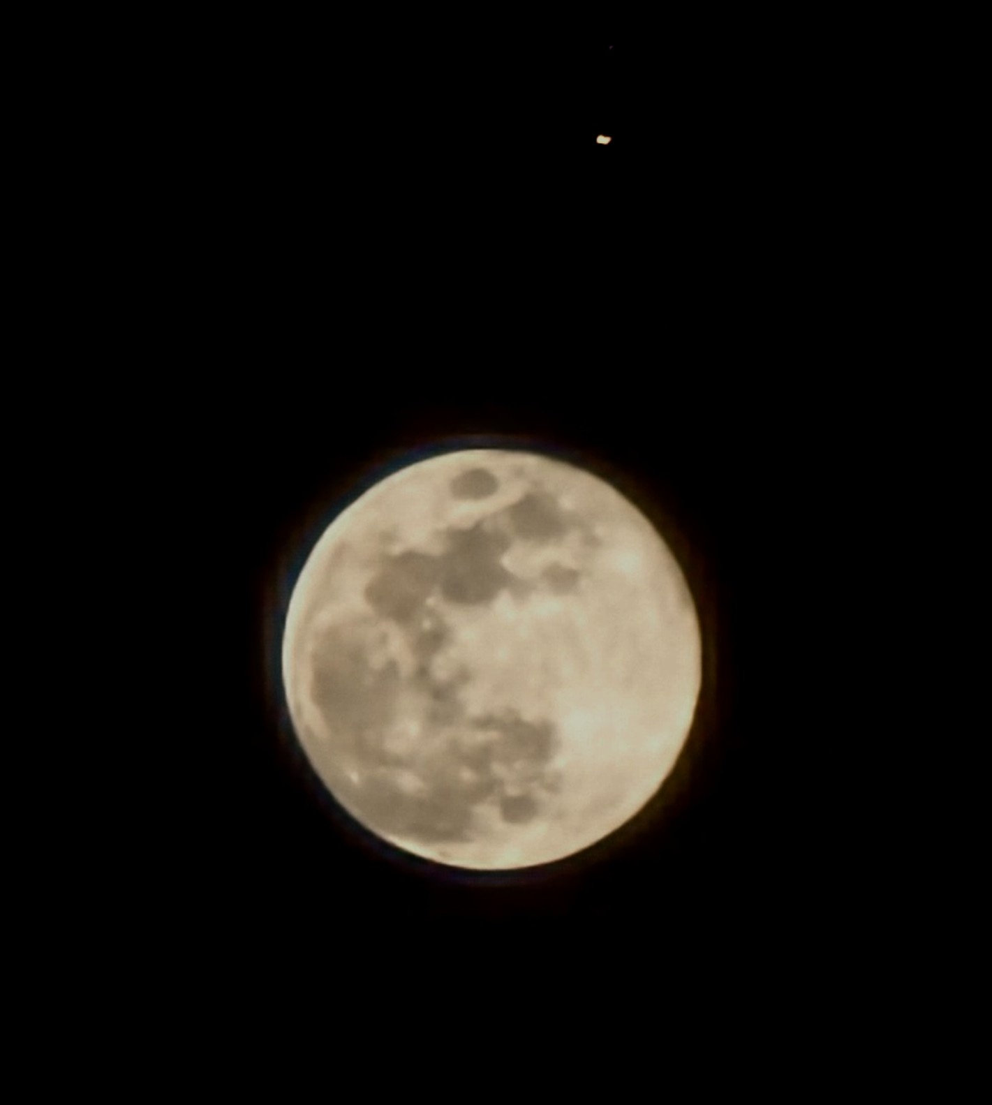 A cosmic view of Mars and the moon.