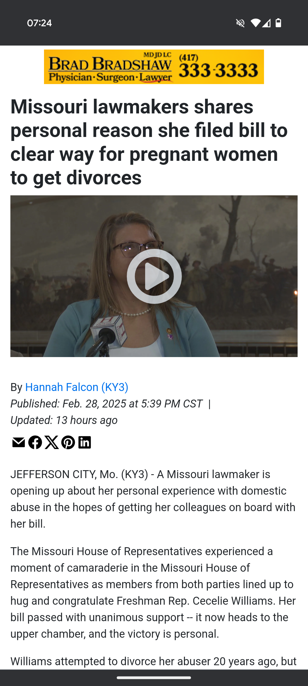 Missouri lawmaker proposes a bill allowing pregnant women to file for divorce