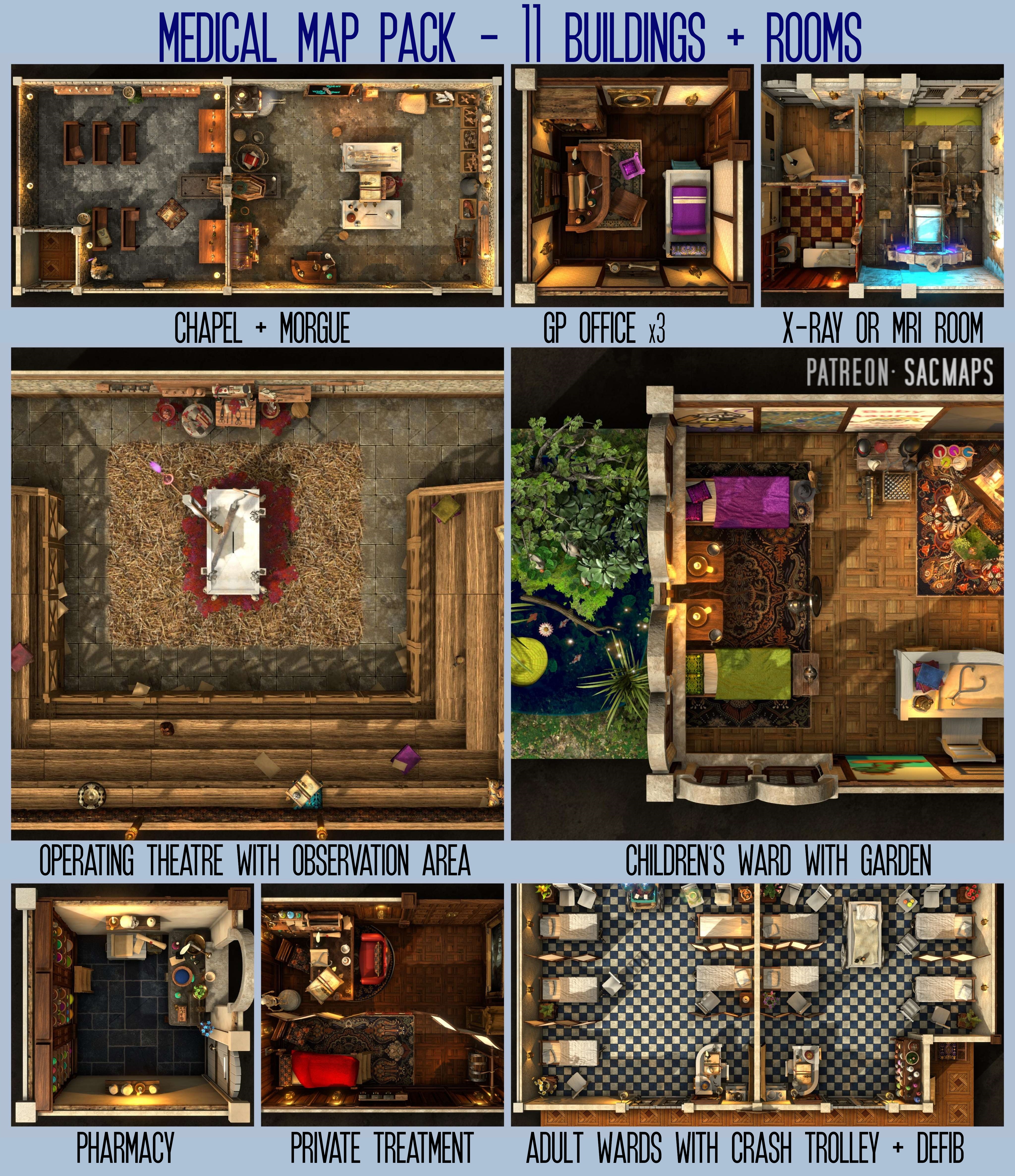 Explore 11 Free DnD and TTRPG Medical Maps to Enhance Your Game Experience!