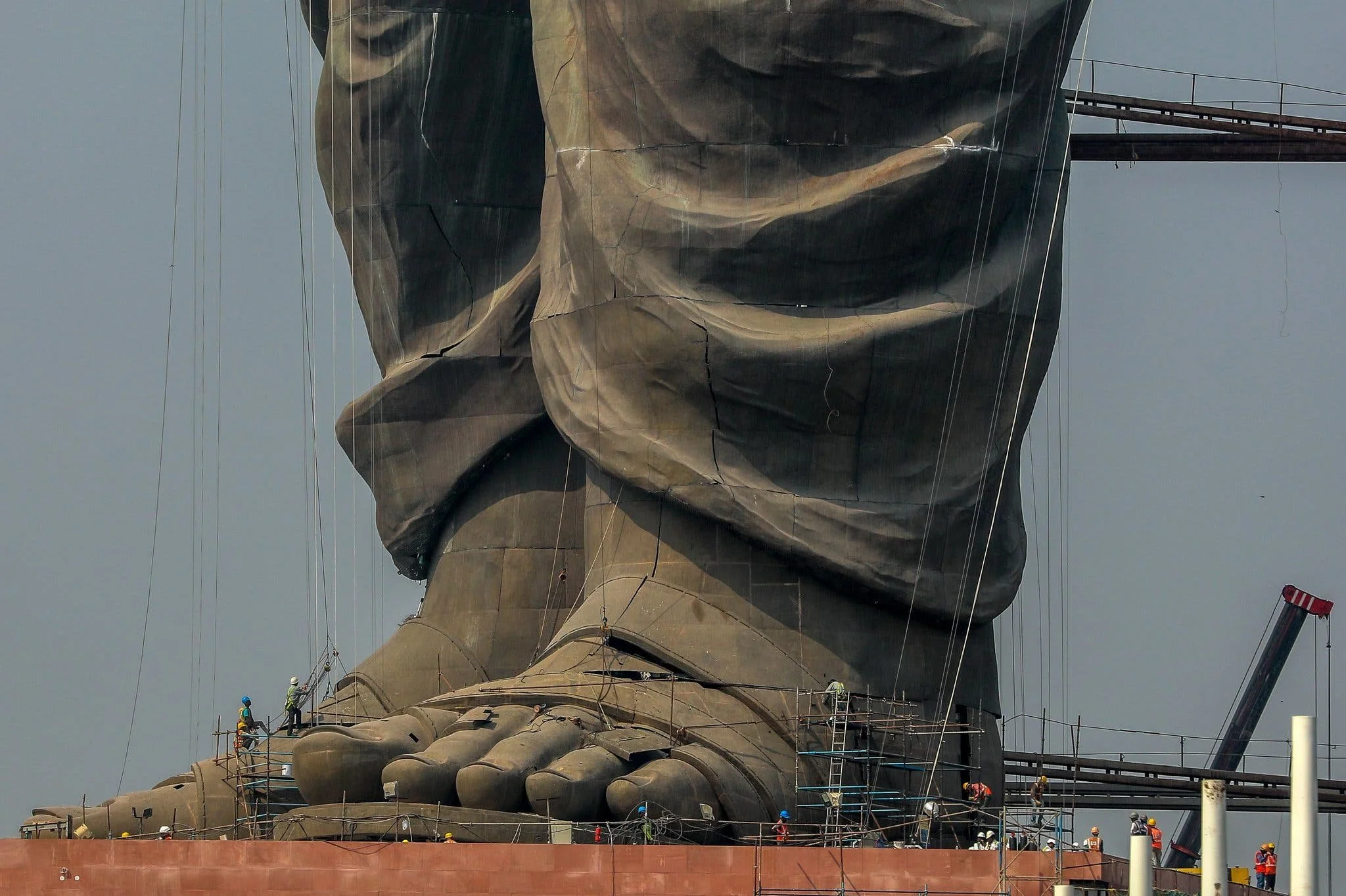 Exploring the Majestic Base of the Statue of Unity in Gujarat, India