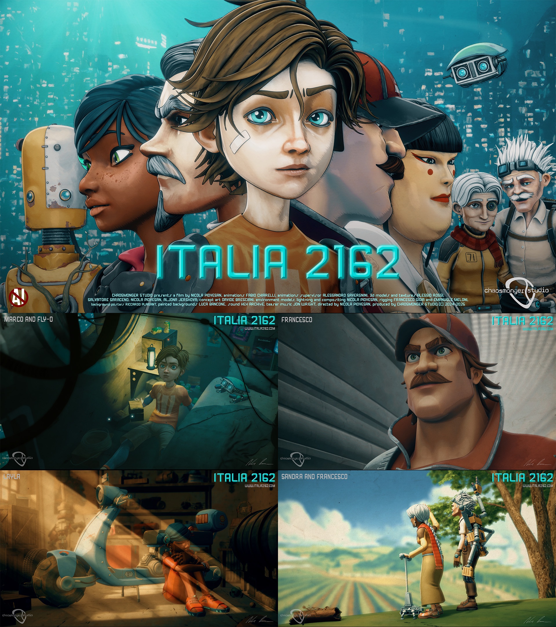 Check out this collage from my animated film project ITALIA 2162 – a labor of love from a small team of indie artists. Your support means the world!