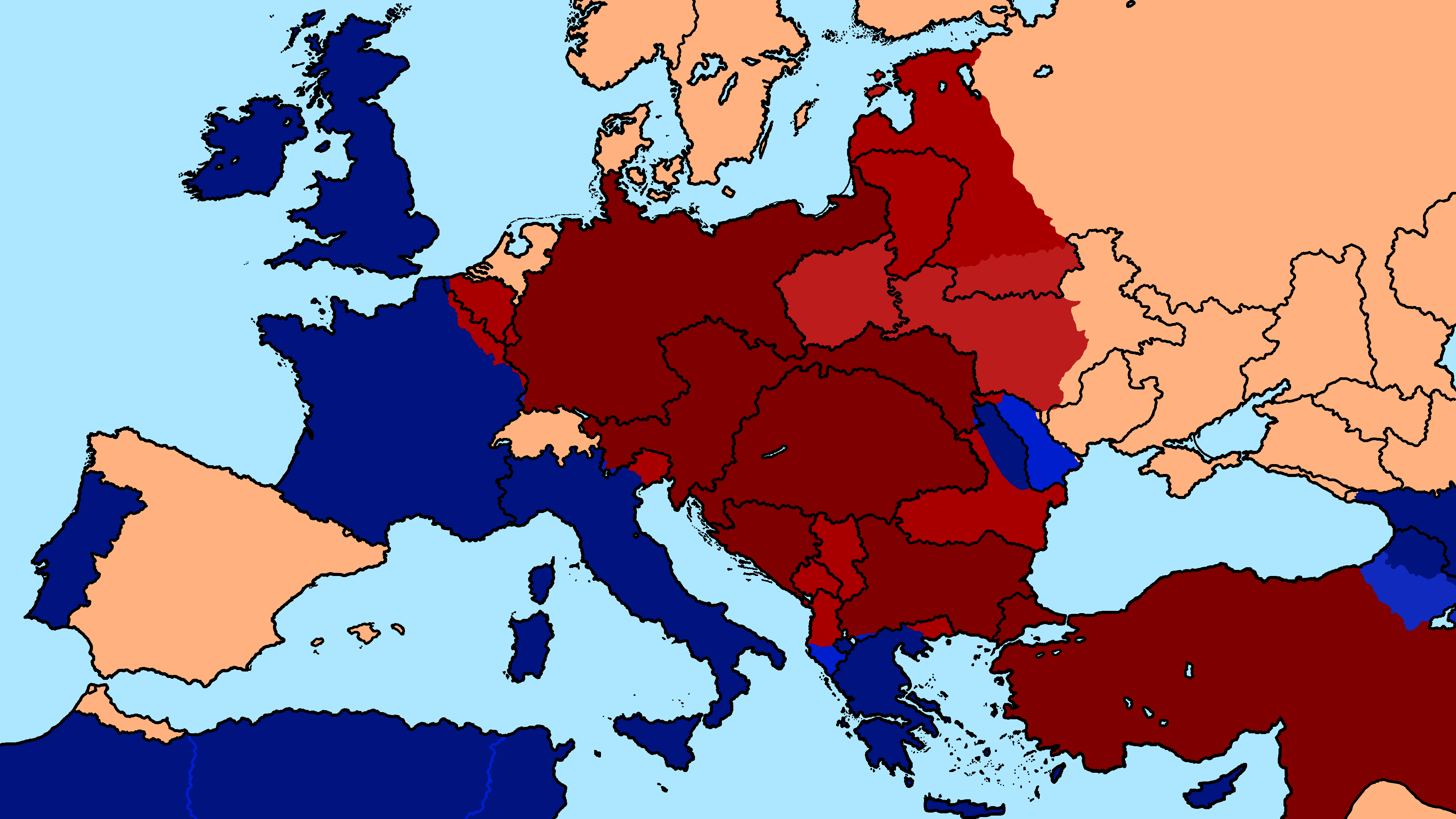 Historical Map of Europe from March 3rd, 1918