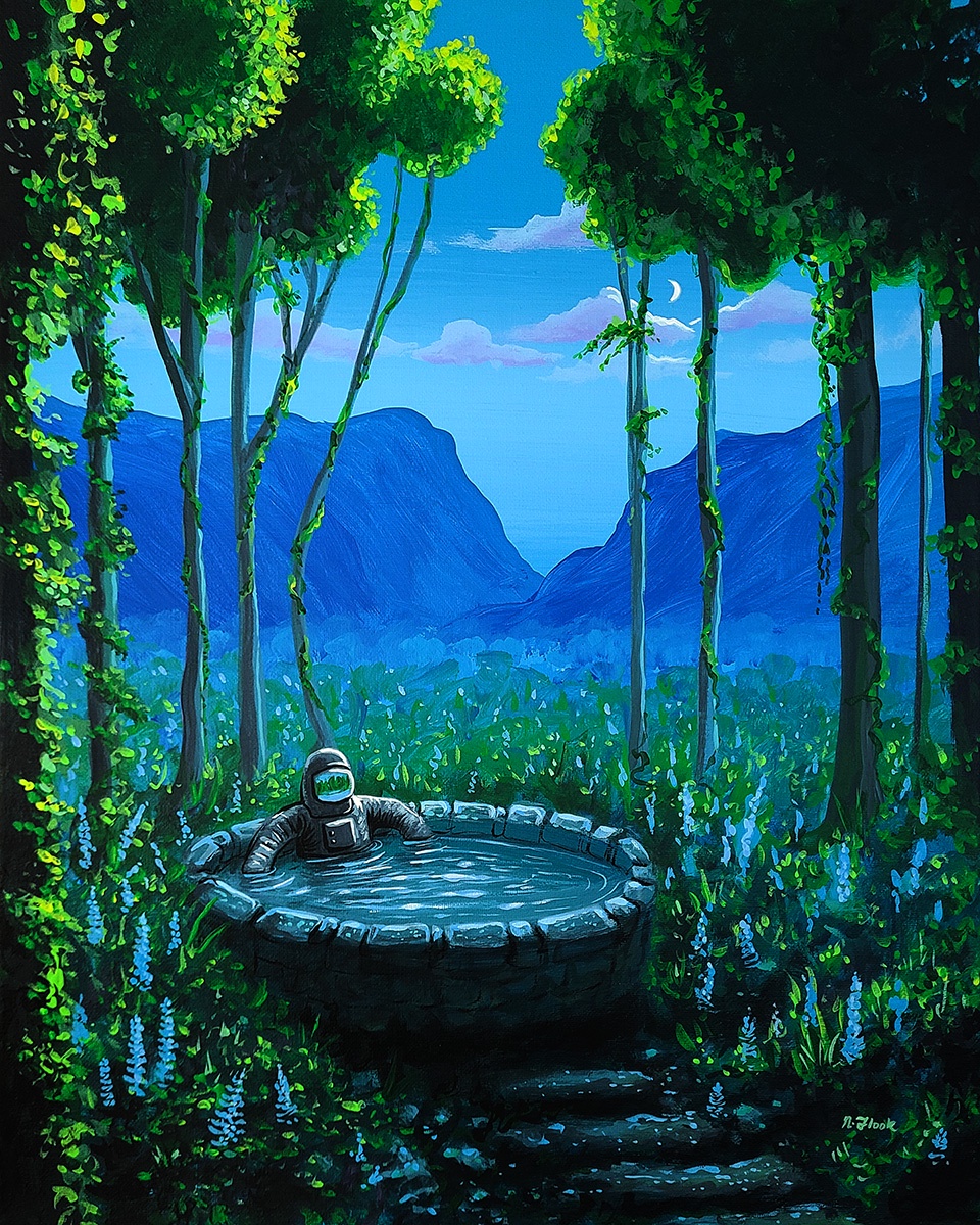 Discovering 'Secret Spot': My Latest Acrylic Painting for Astro's Chill Time