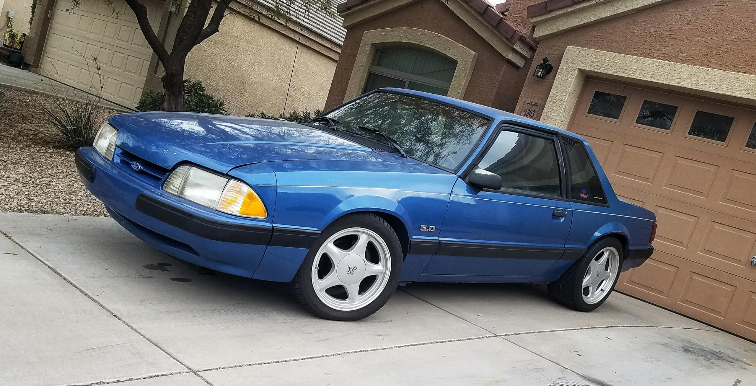 Feast your eyes on my Regatta blue '89 Mustang coupe!
