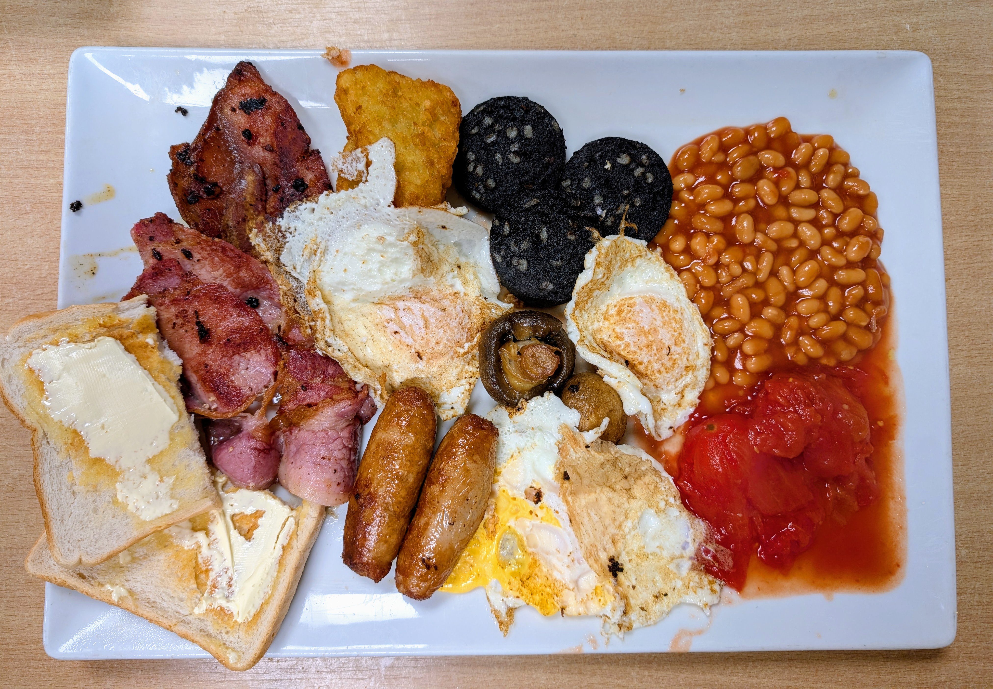 Indulging in a Full English Breakfast from a Classic Greasy Spoon Cafe