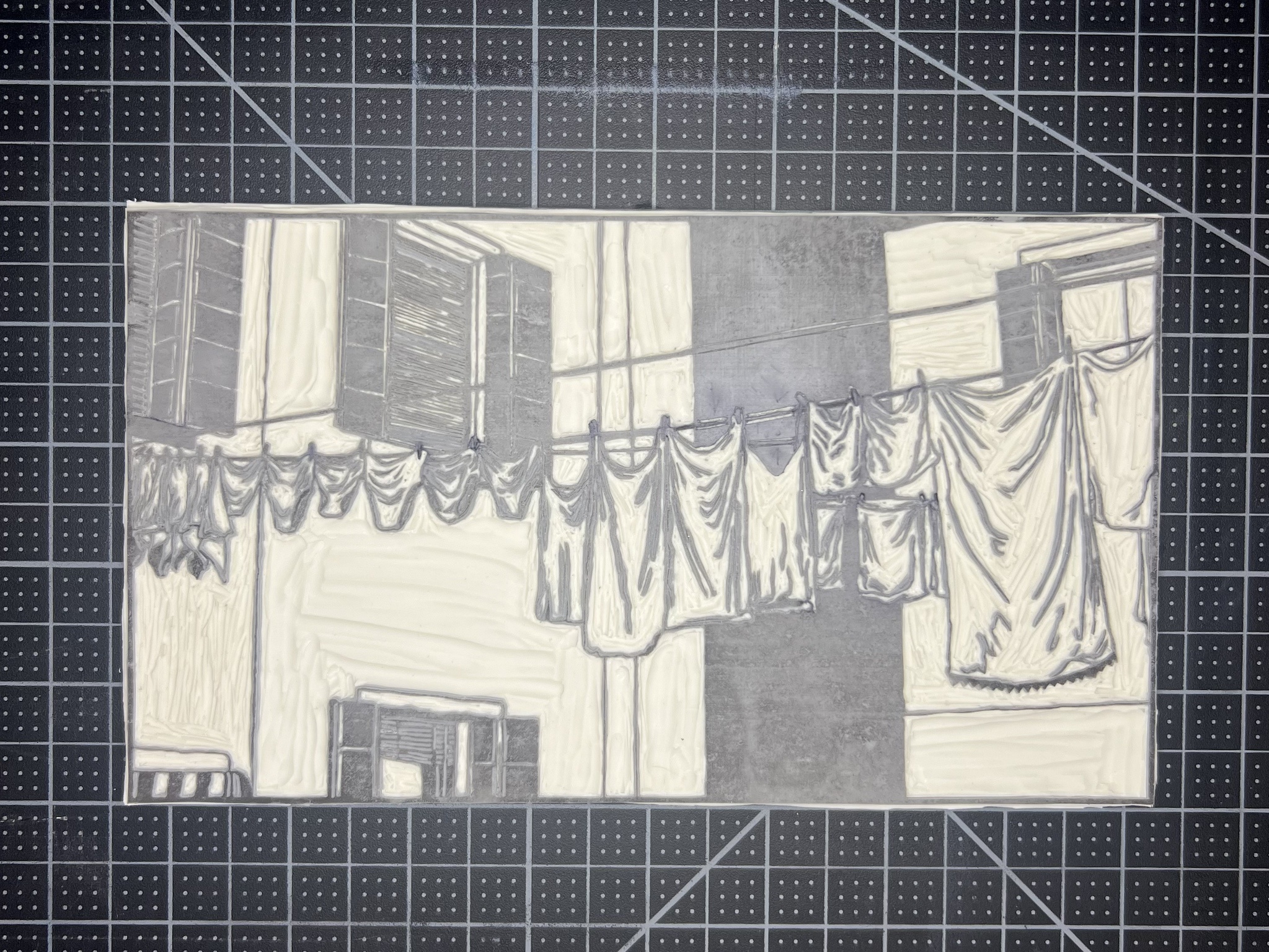 Art in Action: Creating a Beautiful Lino Block Laundry Line