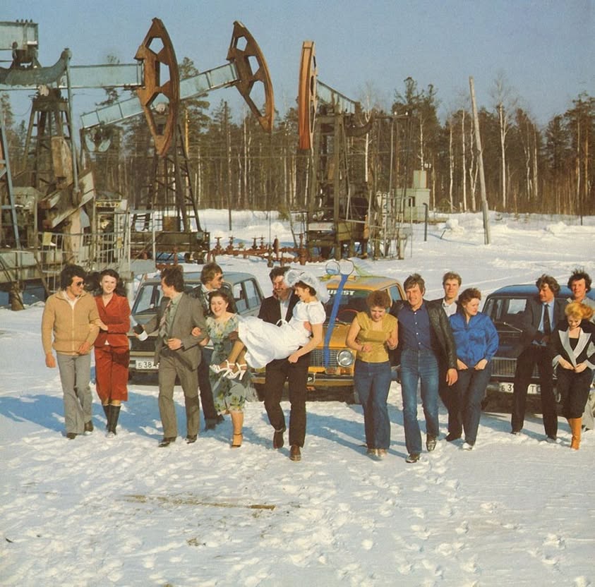 A wedding to remember at the Samotlor oil field, 1985.