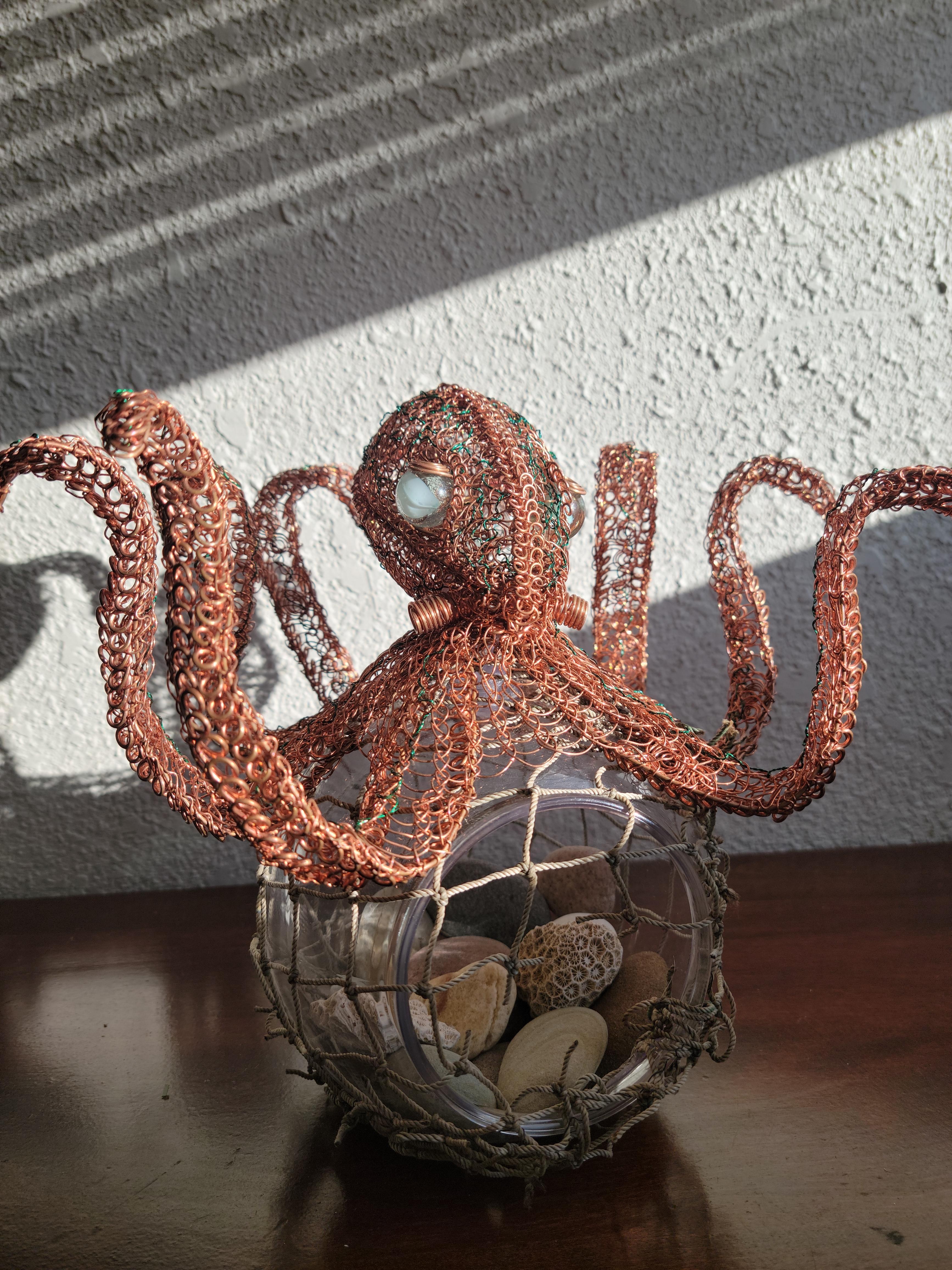 Meet the Grumpy Copper Wire Octopus: A true masterpiece!