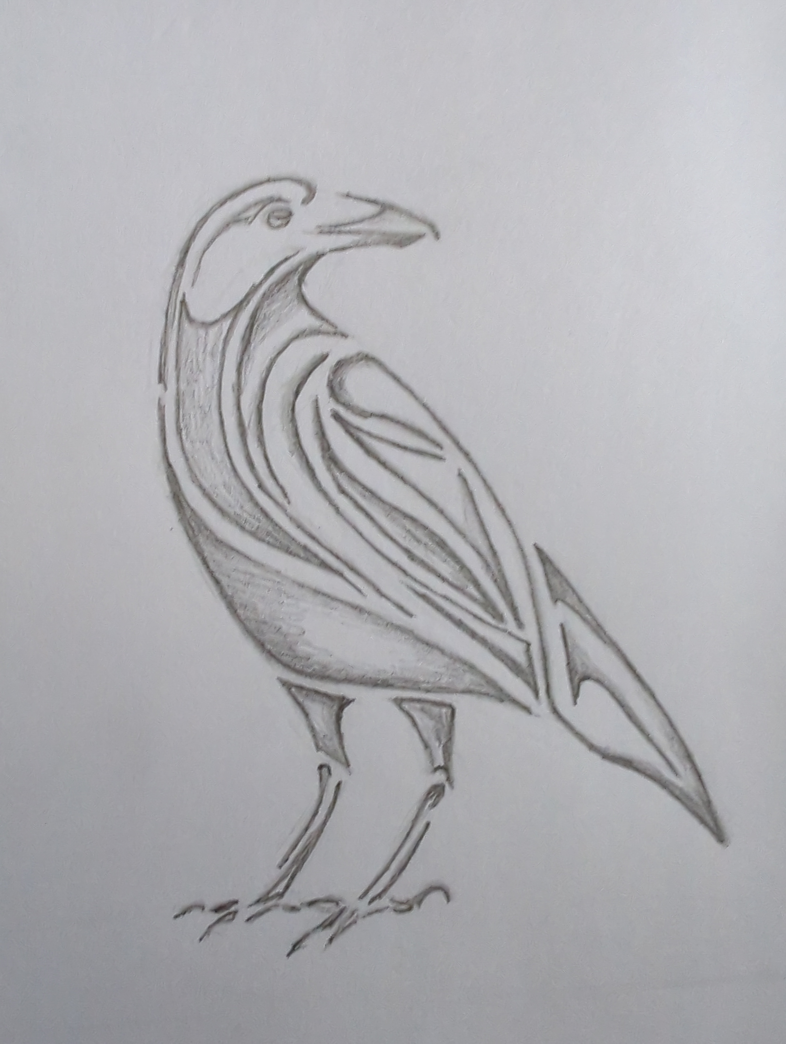 A Quick Sketch of a Crow I Spotted on Bluesky.