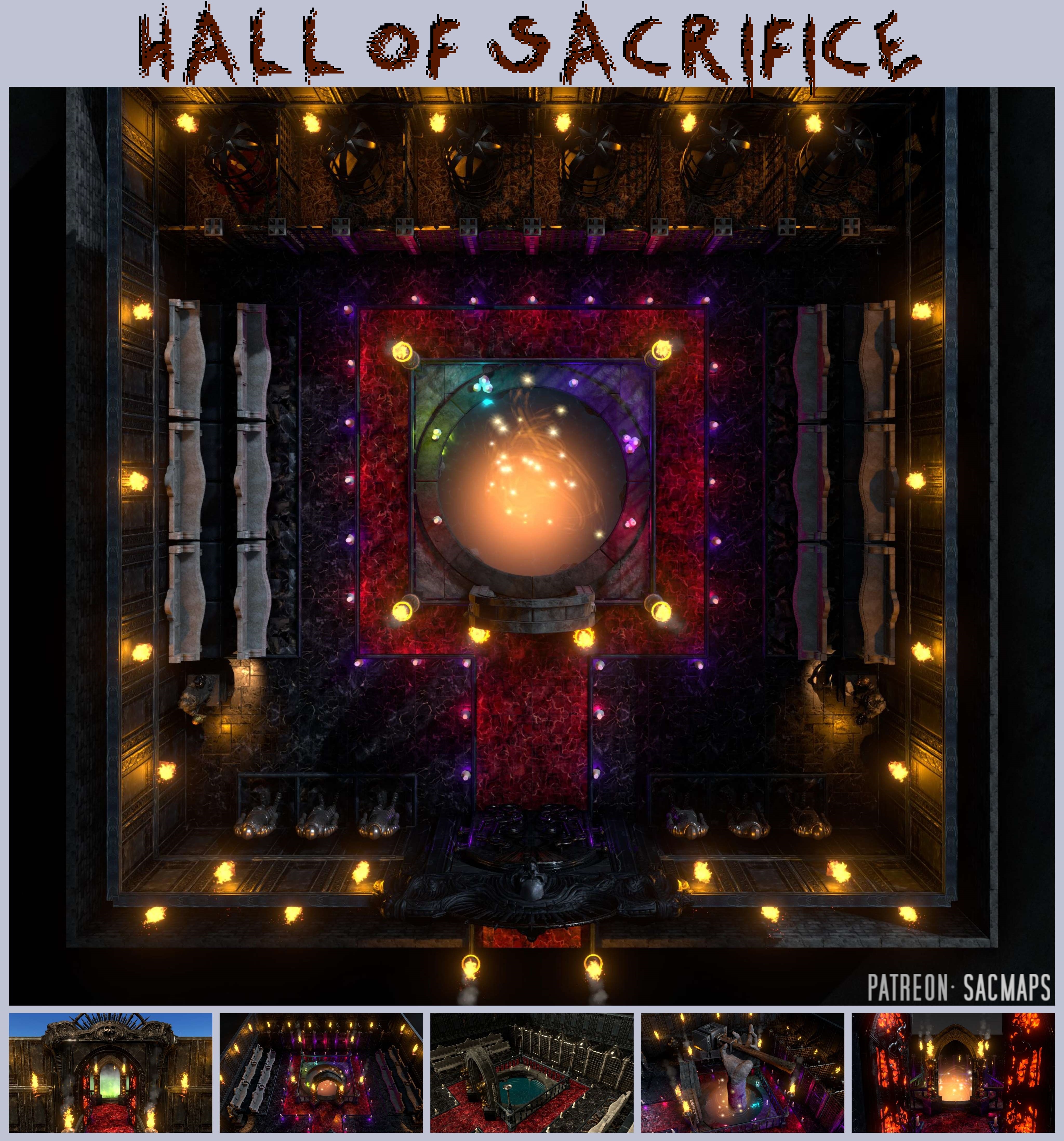 Hall of Sacrifice: Free DnD and TTRPG Maps Await!