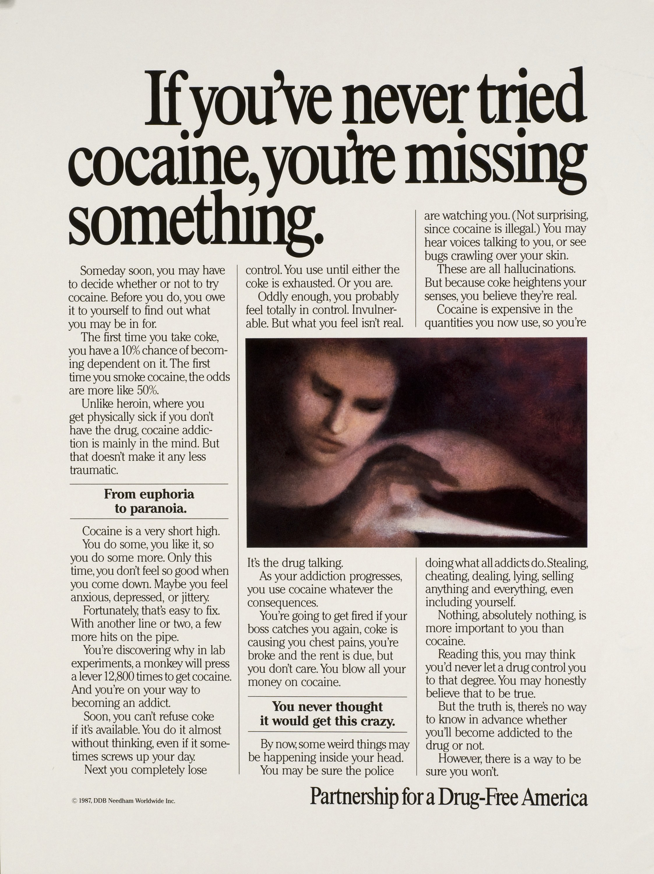 Throwback to the 1987 Cocaine Awareness Ad