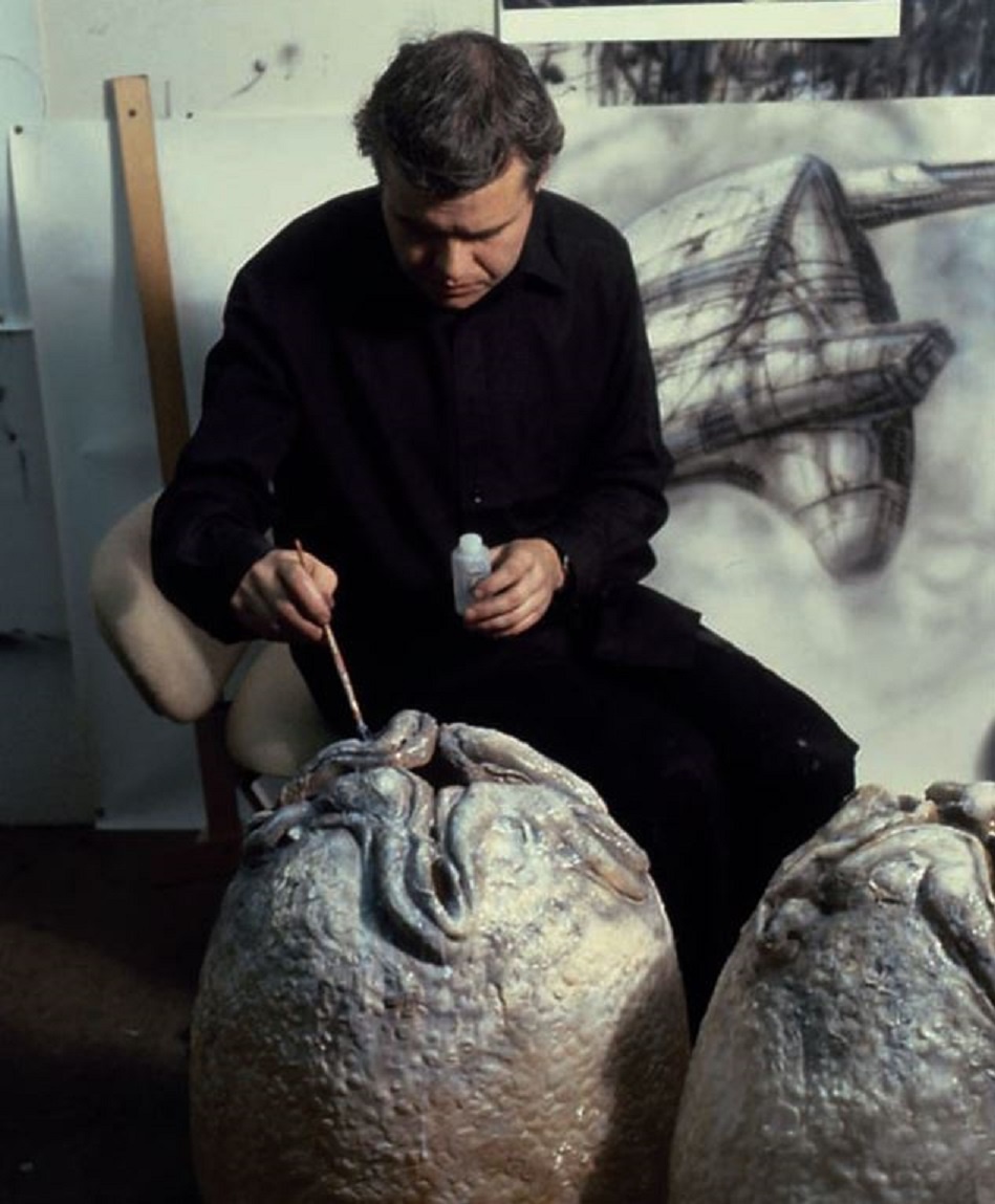 Behind the Scenes: H.R. Giger Prepares an Alien Egg for the Film