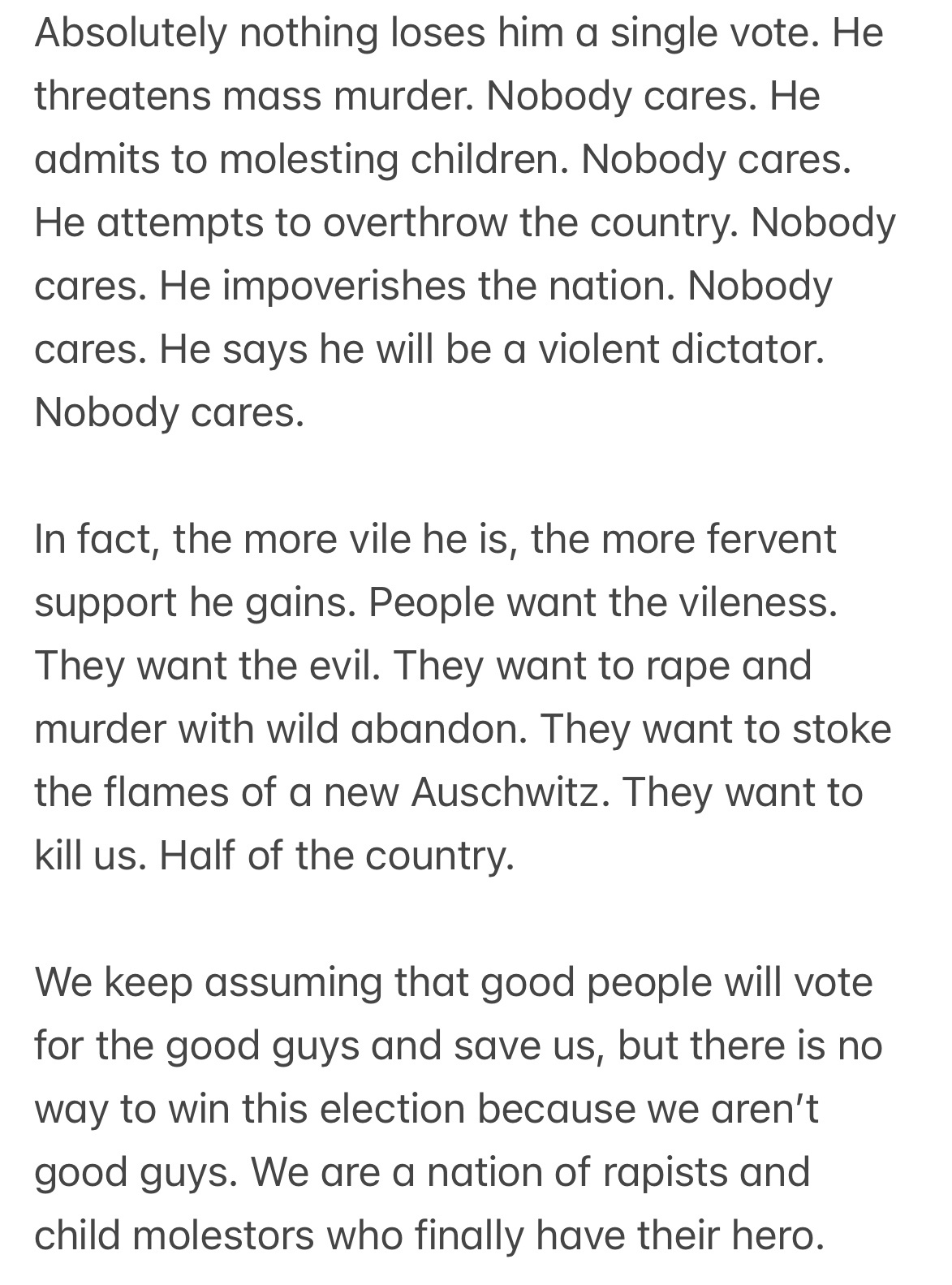 I really wish I hadn't been right about this.