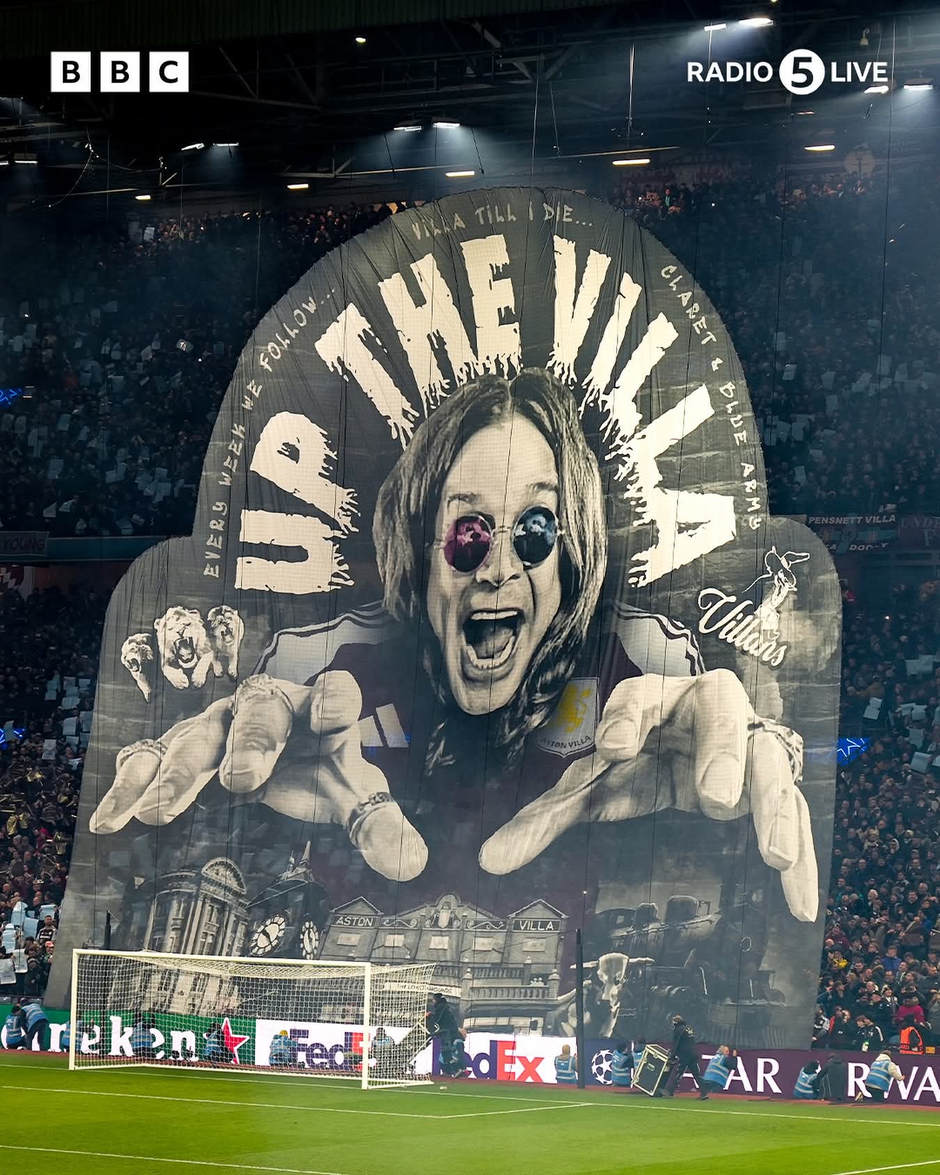 Aston Villa Fans Unveil Their New Tifo Featuring Ozzy!