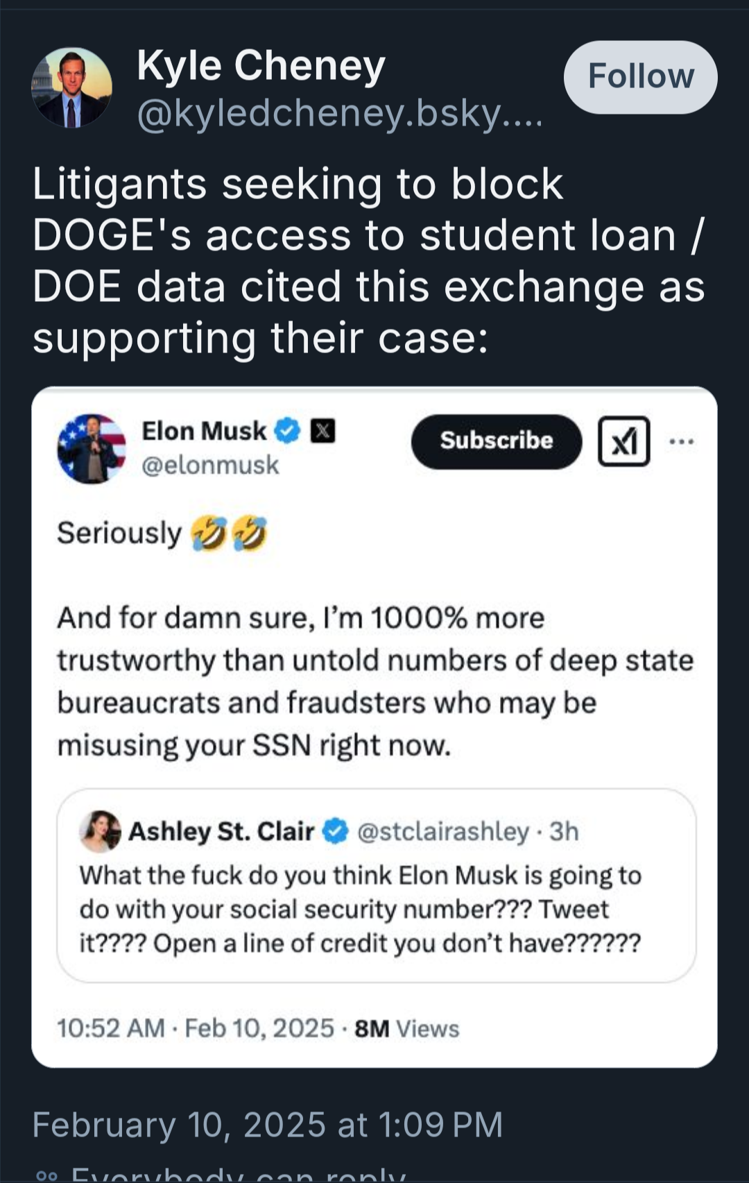 Betting $5 That Ashley Is Elon's Secret Account