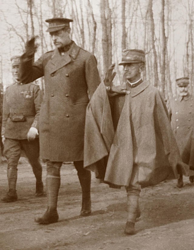 A Historic Moment: Kings Albert I of Belgium and Vittorio Emanuele III of Italy Inspect Troops (c. 1915-1918)