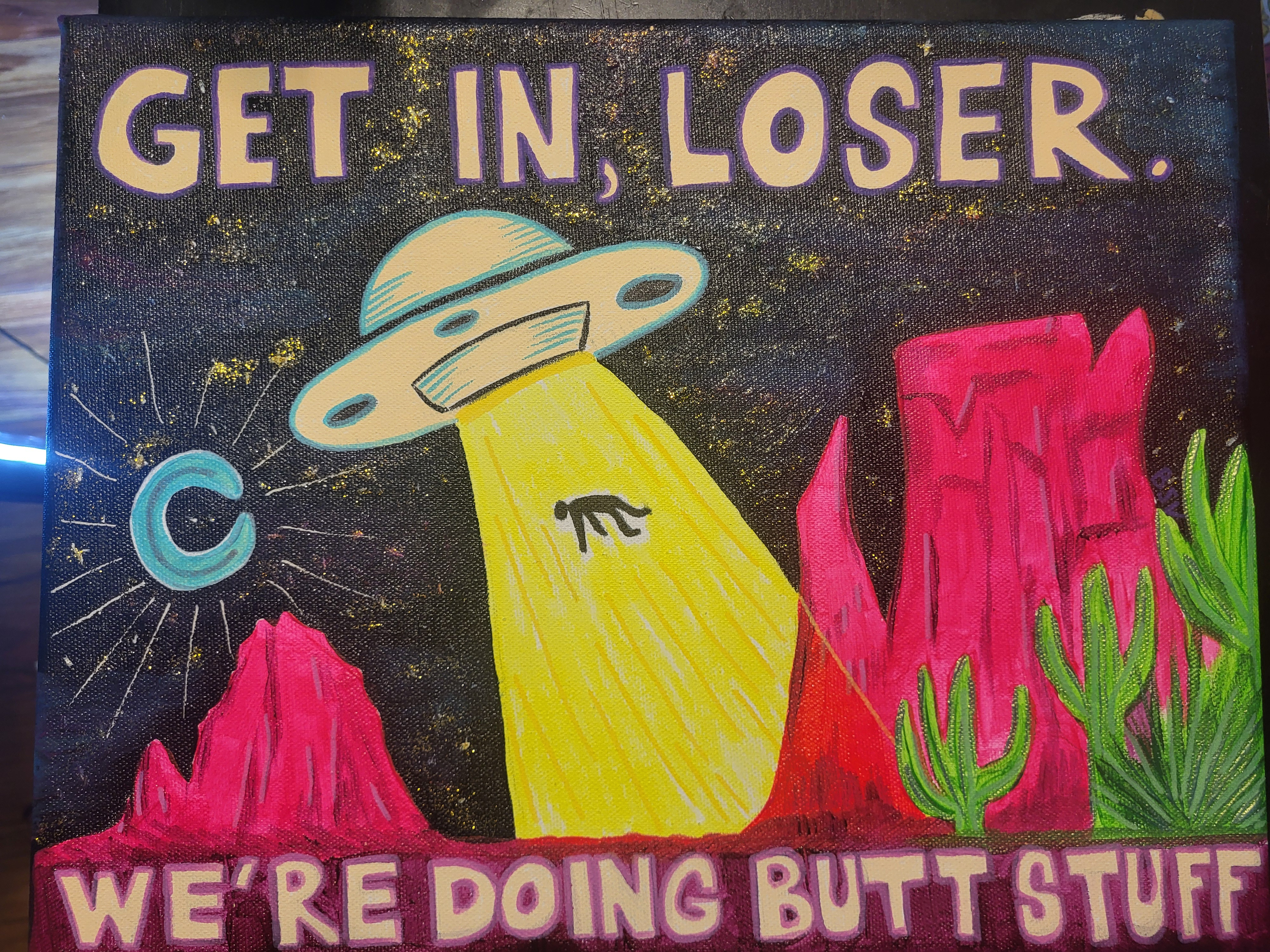 Here’s my completed project: art that’s perfect for the bottom shelf!