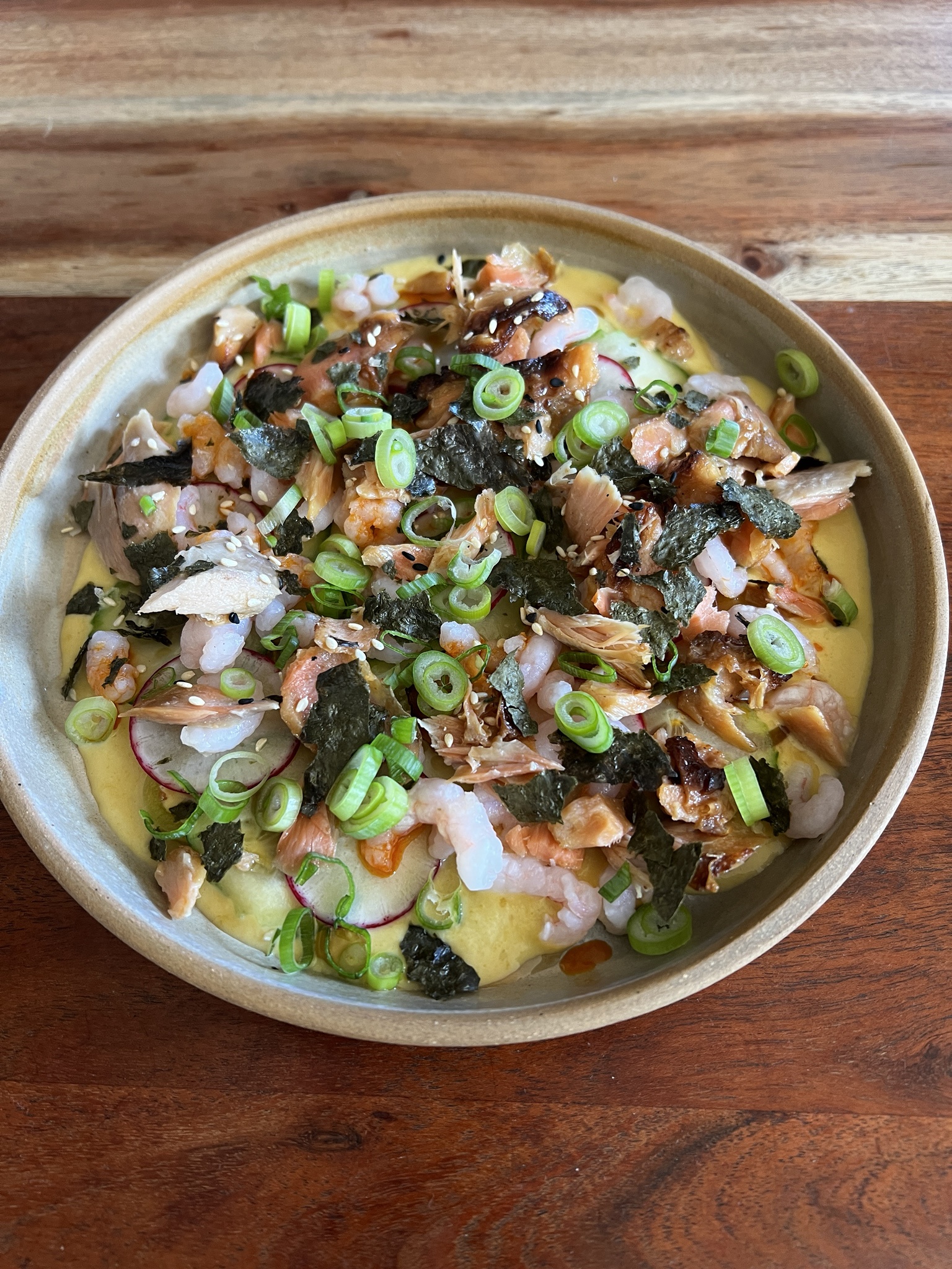 A delightful seafood salad with a twist of Japanese flair.