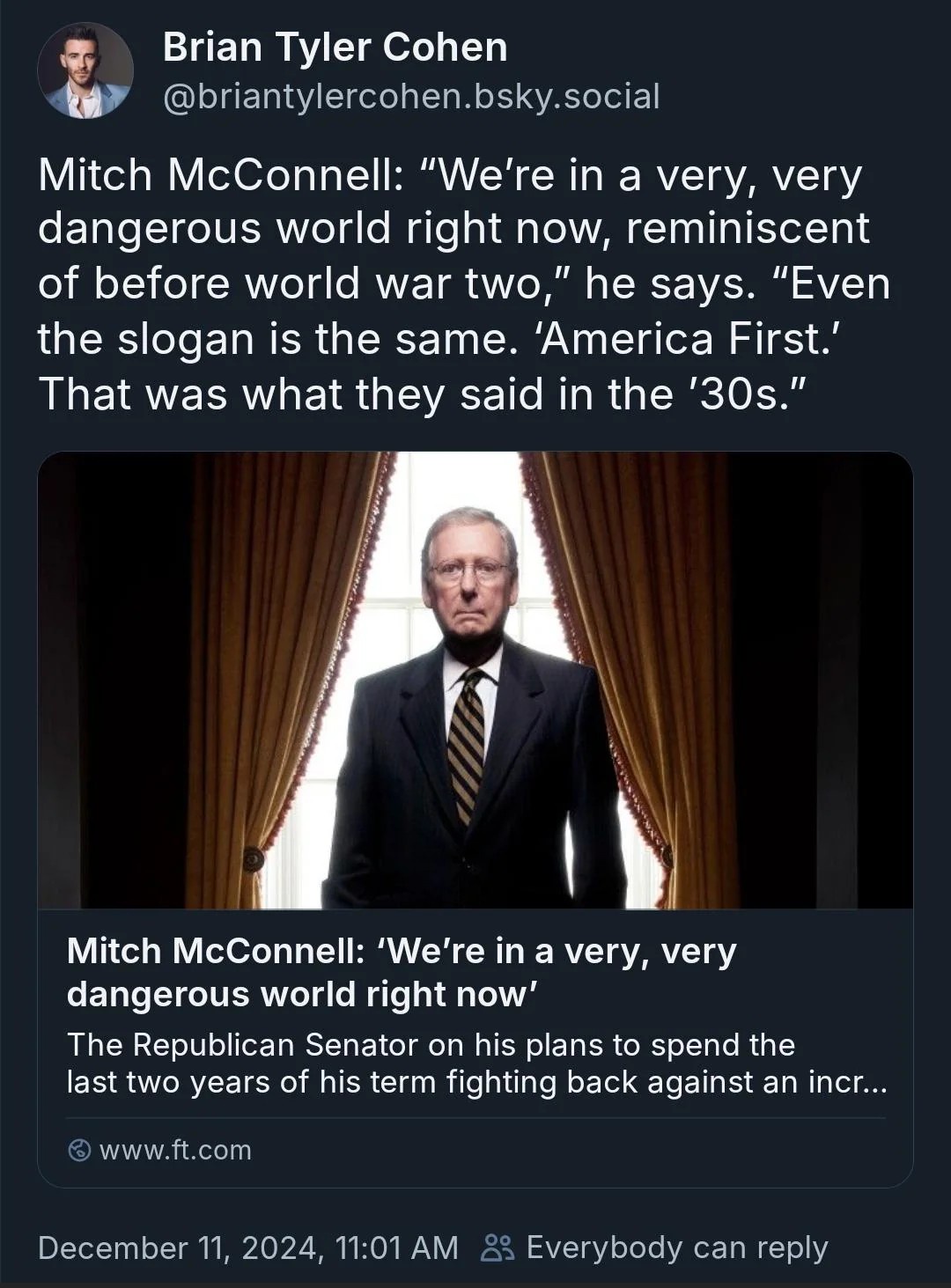 This could have all been over in 2020. FAFO, Mitch!