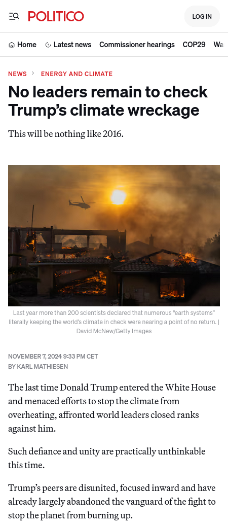 The COP29 Climate Summit: A Post-Election Perspective